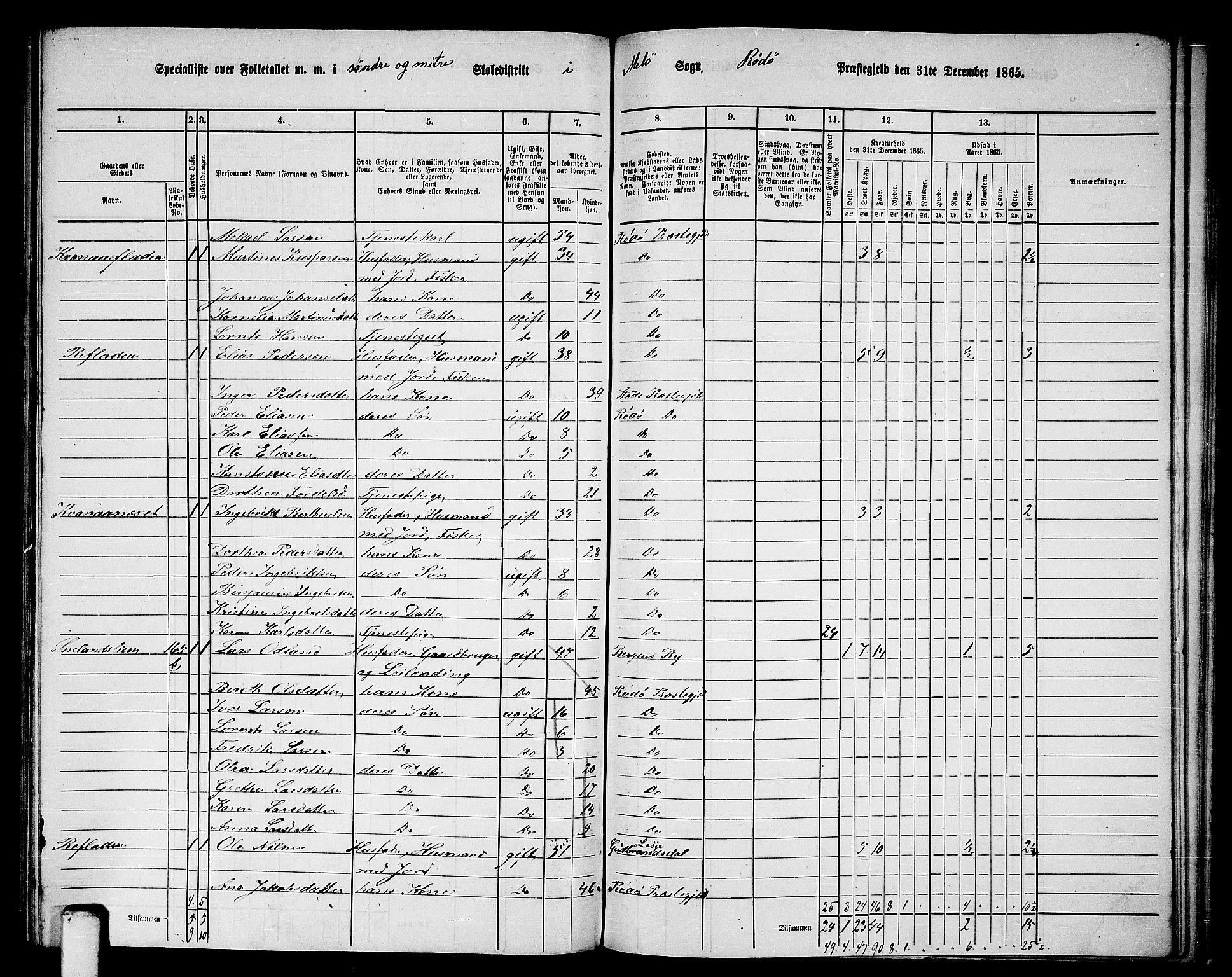 RA, 1865 census for Rødøy, 1865, p. 108