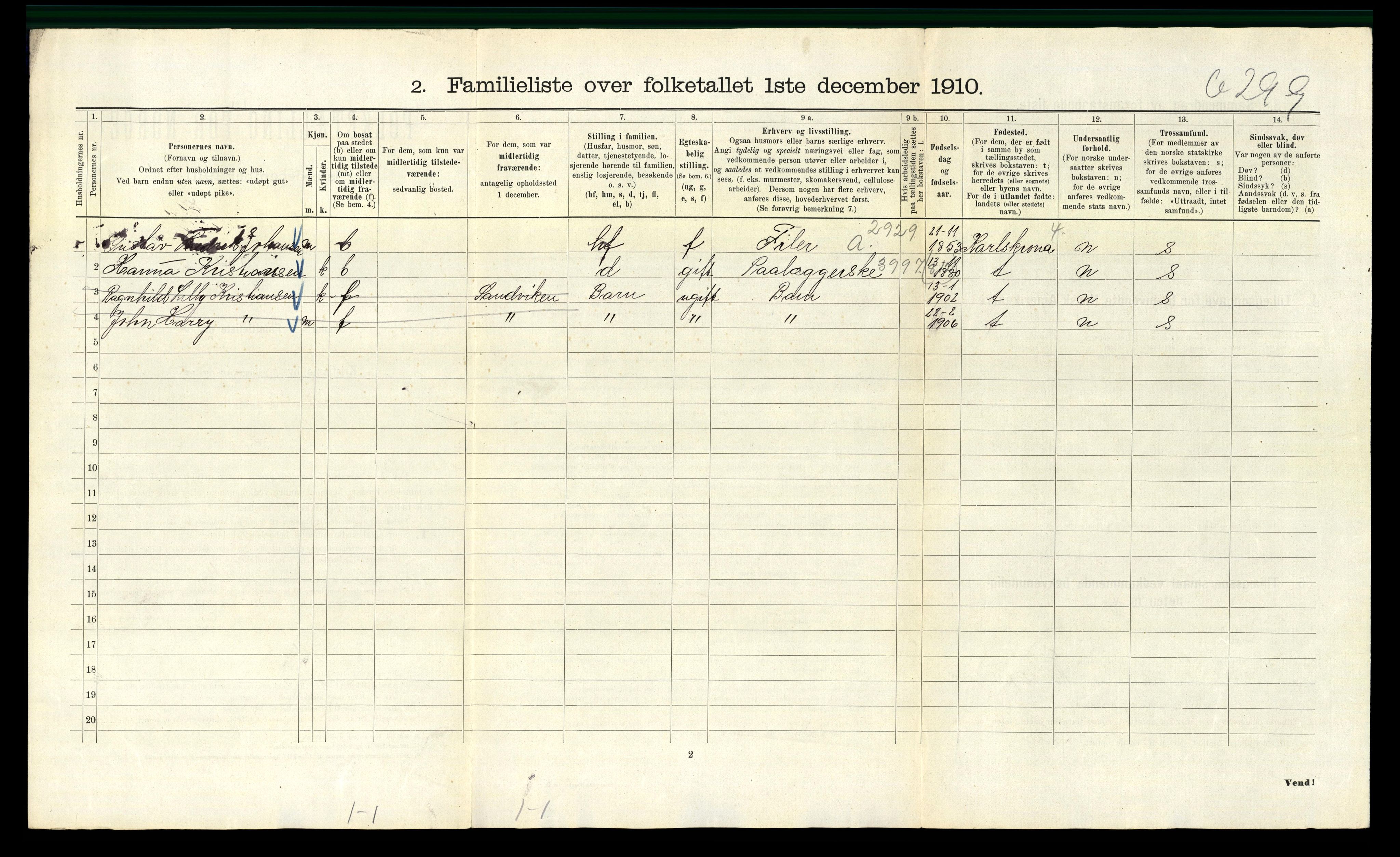 RA, 1910 census for Kristiania, 1910, p. 48404