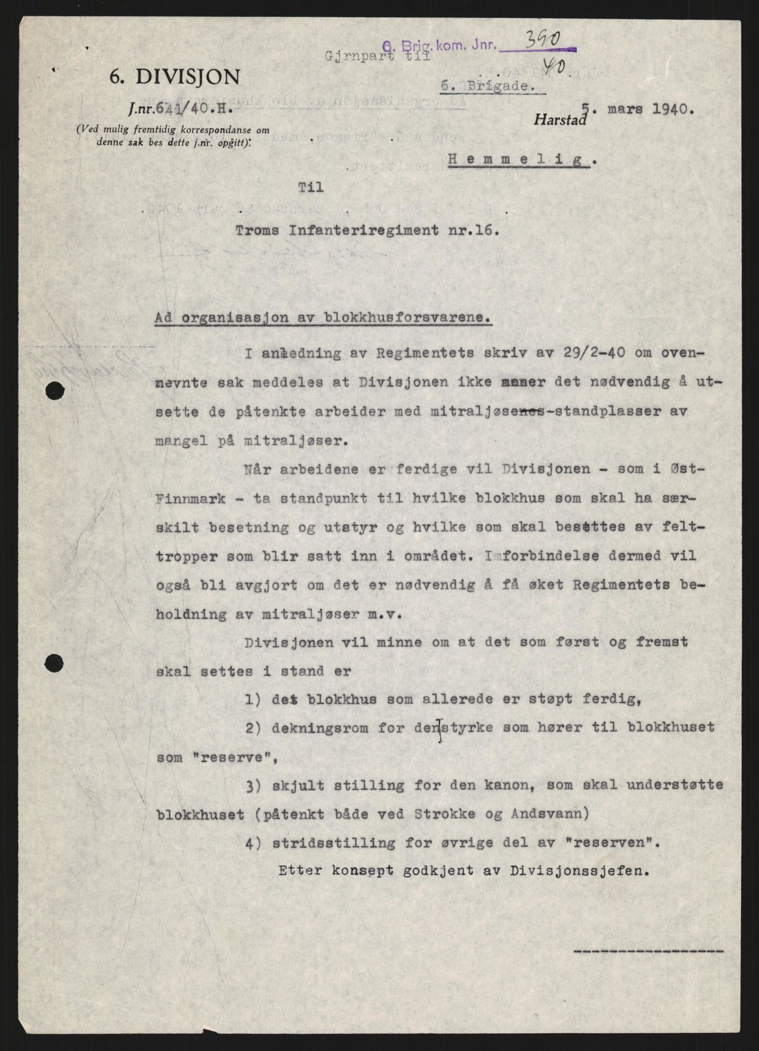 Forsvaret, Forsvarets krigshistoriske avdeling, AV/RA-RAFA-2017/Y/Yb/L0130: II-C-11-600  -  6. Divisjon / 6. Distriktskommando, 1940, p. 495