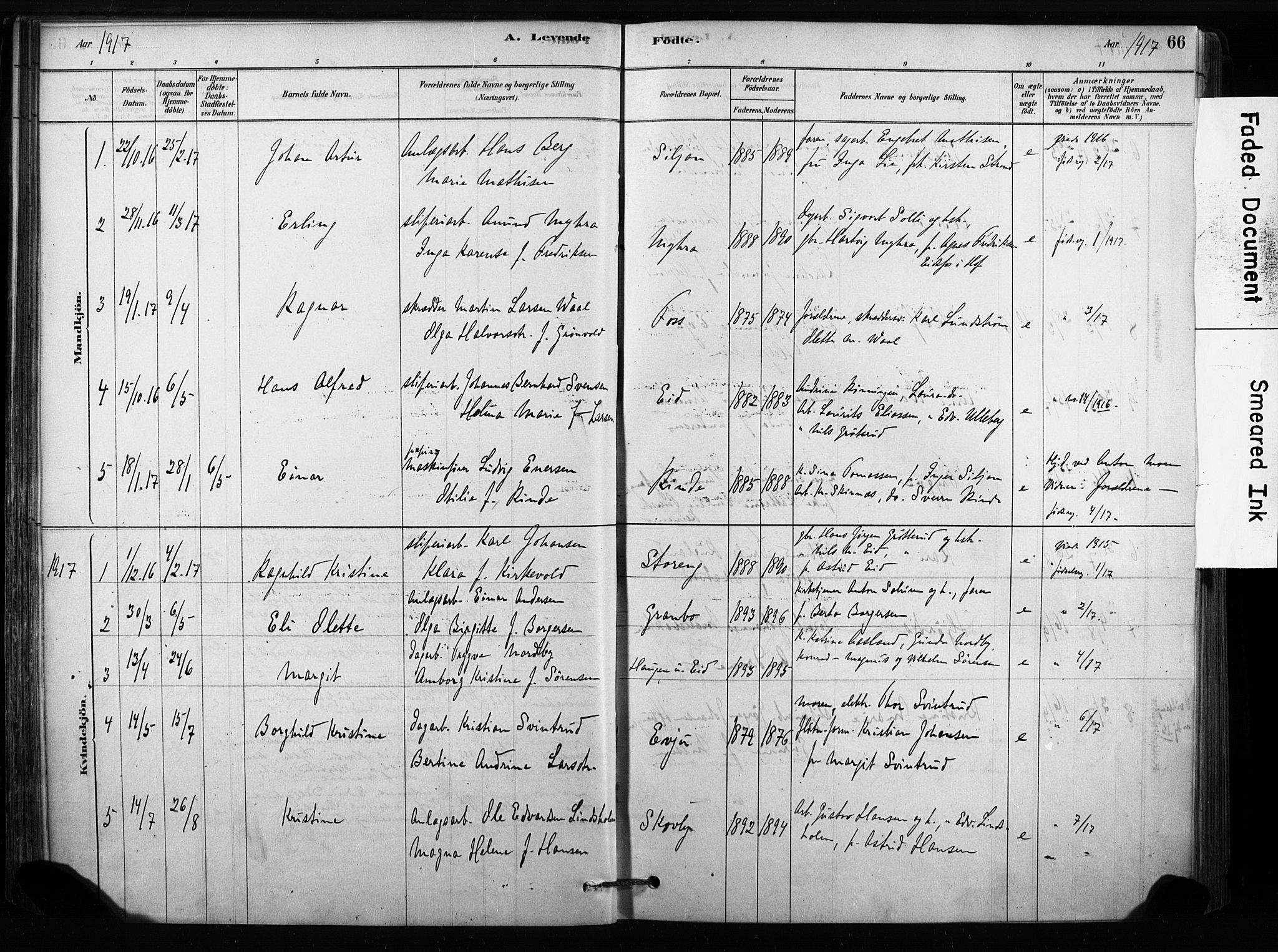Sandsvær kirkebøker, SAKO/A-244/F/Fc/L0001: Parish register (official) no. III 1, 1878-1923, p. 66
