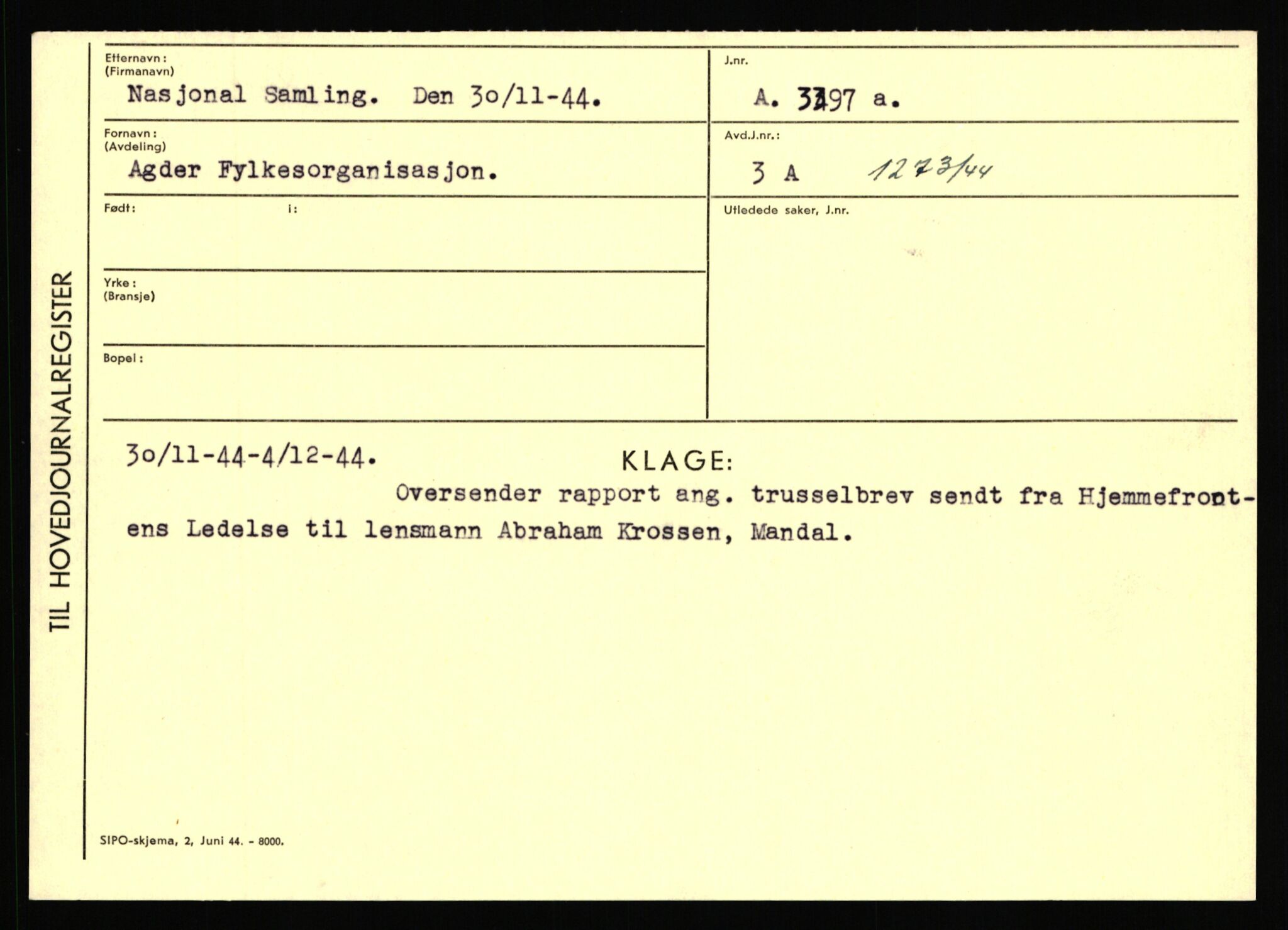 Statspolitiet - Hovedkontoret / Osloavdelingen, AV/RA-S-1329/C/Ca/L0011: Molberg - Nøstvold, 1943-1945, p. 1226