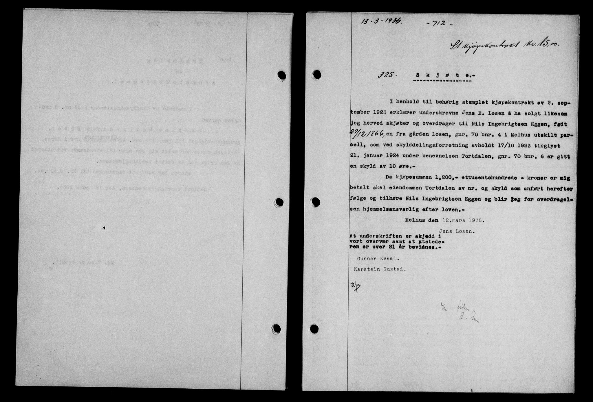 Gauldal sorenskriveri, SAT/A-0014/1/2/2C/L0045: Mortgage book no. 47-49, 1935-1936, Deed date: 13.03.1936