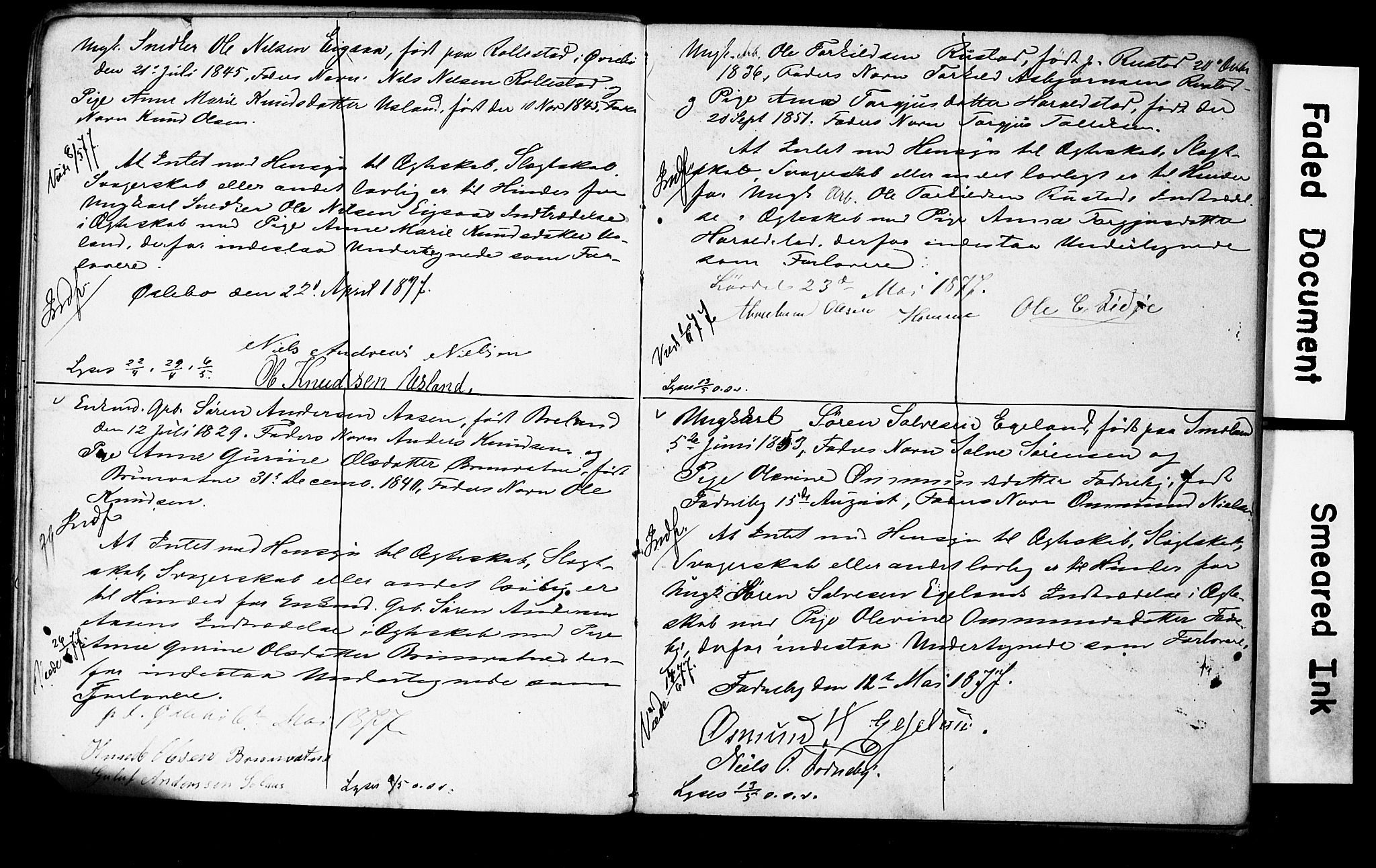 Holum sokneprestkontor, SAK/1111-0022/F/Fe/L0003: Banns register no. II 5 3, 1875-1891, p. 15