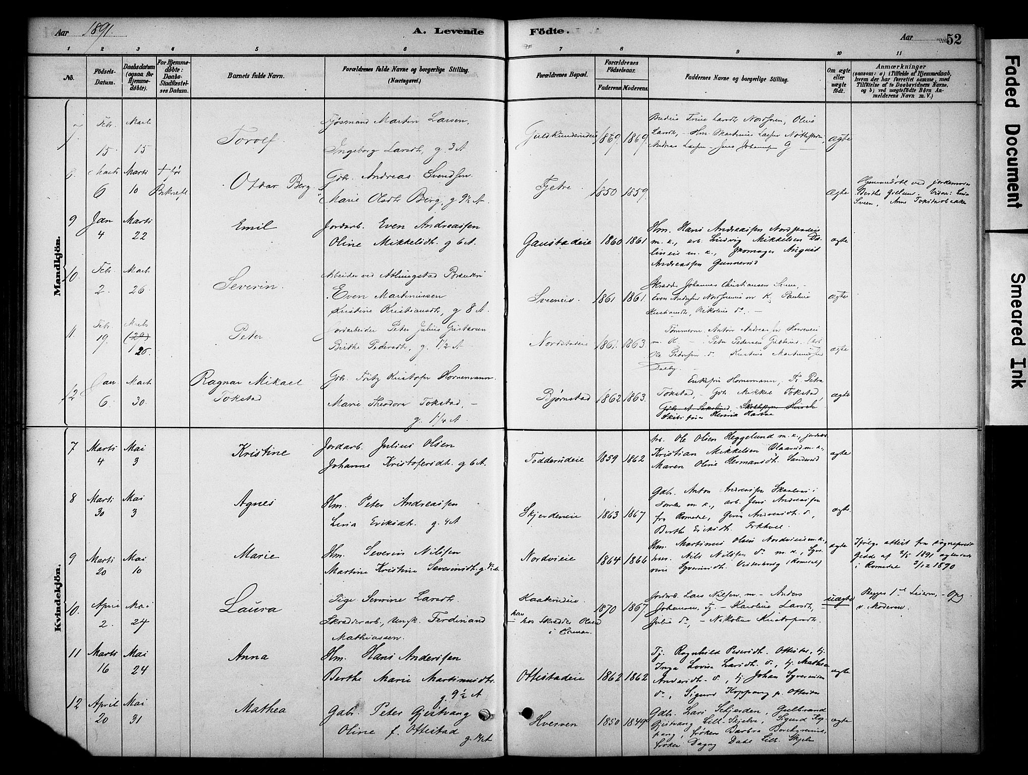 Stange prestekontor, AV/SAH-PREST-002/K/L0019: Parish register (official) no. 19, 1880-1891, p. 52