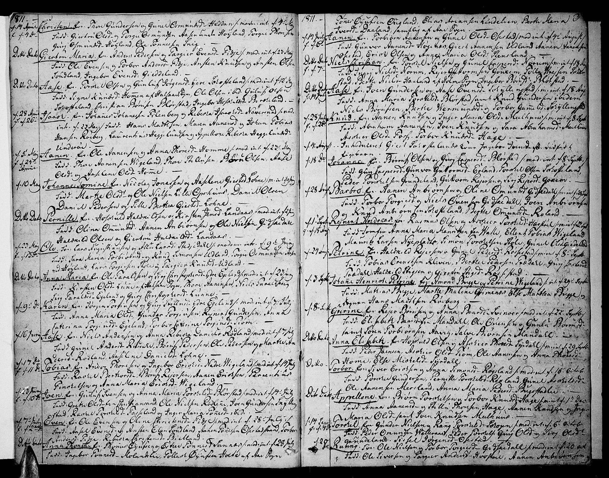 Sør-Audnedal sokneprestkontor, AV/SAK-1111-0039/F/Fa/Fab/L0004: Parish register (official) no. A 4 /1, 1810-1815, p. 3