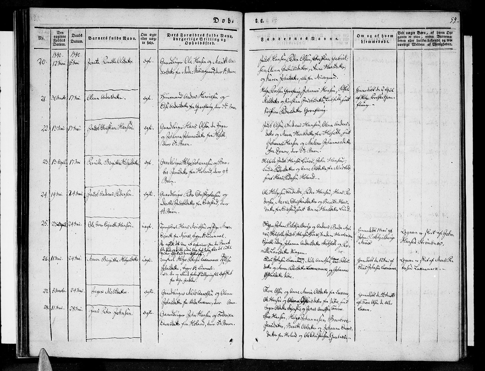 Ministerialprotokoller, klokkerbøker og fødselsregistre - Nordland, AV/SAT-A-1459/852/L0737: Parish register (official) no. 852A07, 1833-1849, p. 59