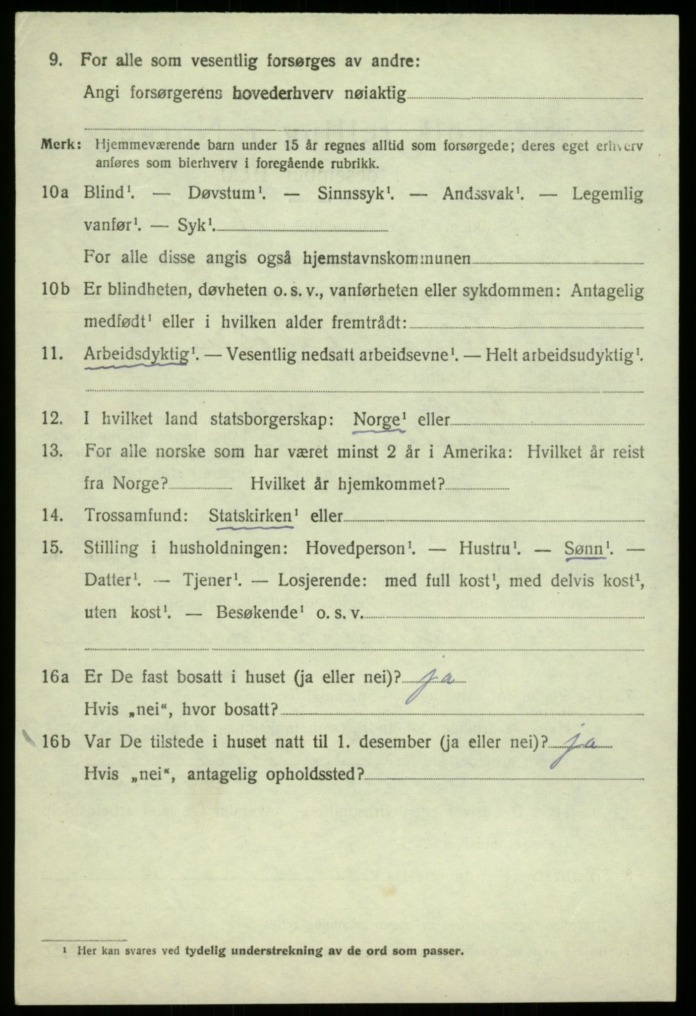 SAB, 1920 census for Kvam, 1920, p. 9468