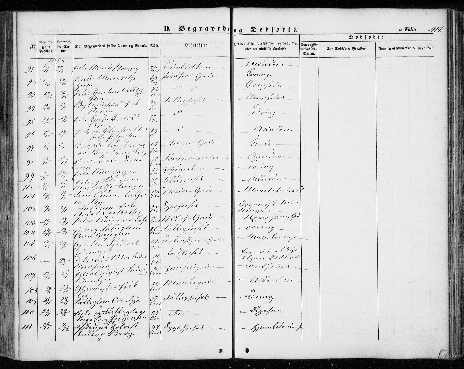 Ministerialprotokoller, klokkerbøker og fødselsregistre - Sør-Trøndelag, SAT/A-1456/601/L0051: Parish register (official) no. 601A19, 1848-1857, p. 417