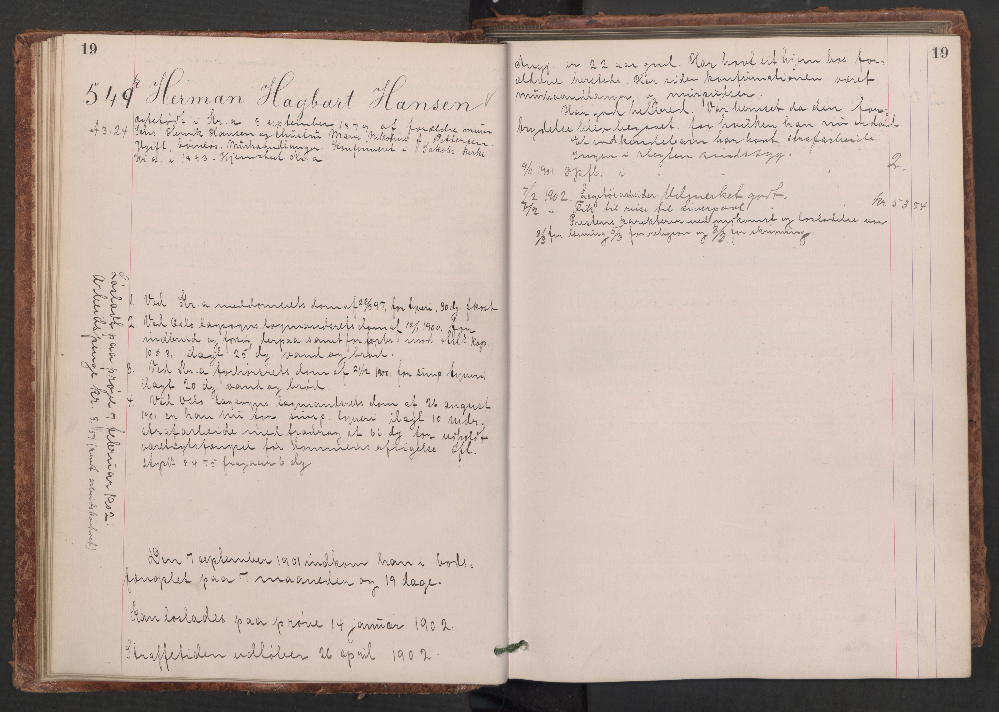 Botsfengslet, AV/RA-S-1539/D/Db/Dbb/L0036: 531k - 825k, 1901-1902, p. 19