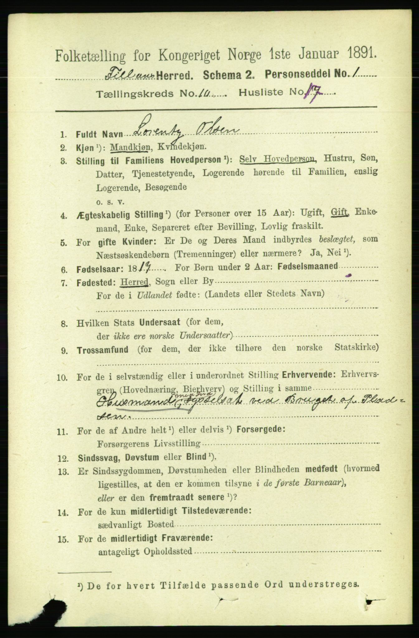 RA, 1891 census for 1616 Fillan, 1891, p. 2755