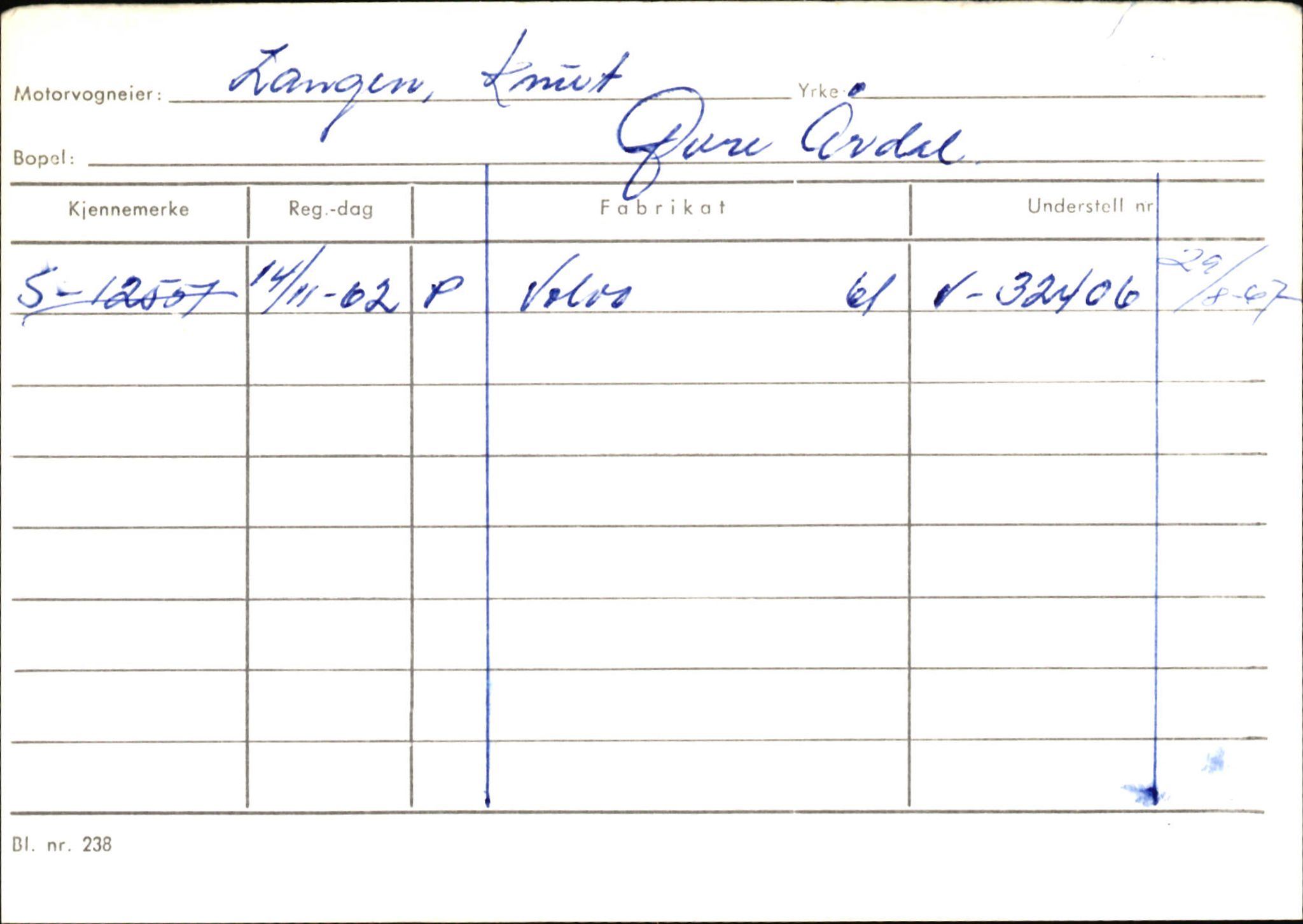 Statens vegvesen, Sogn og Fjordane vegkontor, AV/SAB-A-5301/4/F/L0145: Registerkort Vågsøy S-Å. Årdal I-P, 1945-1975, p. 1341