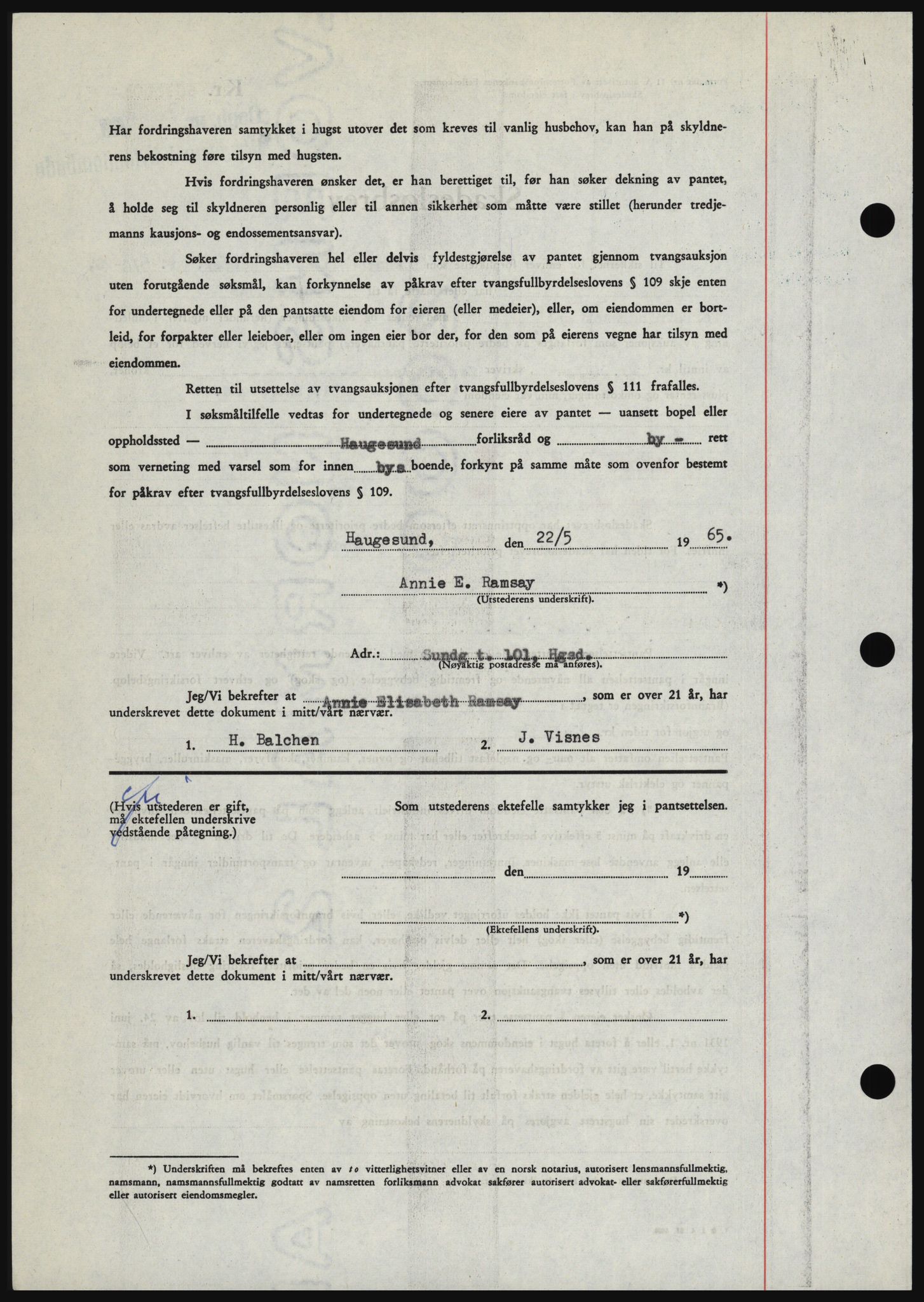 Haugesund tingrett, SAST/A-101415/01/II/IIC/L0053: Mortgage book no. B 53, 1965-1965, Diary no: : 1267/1965