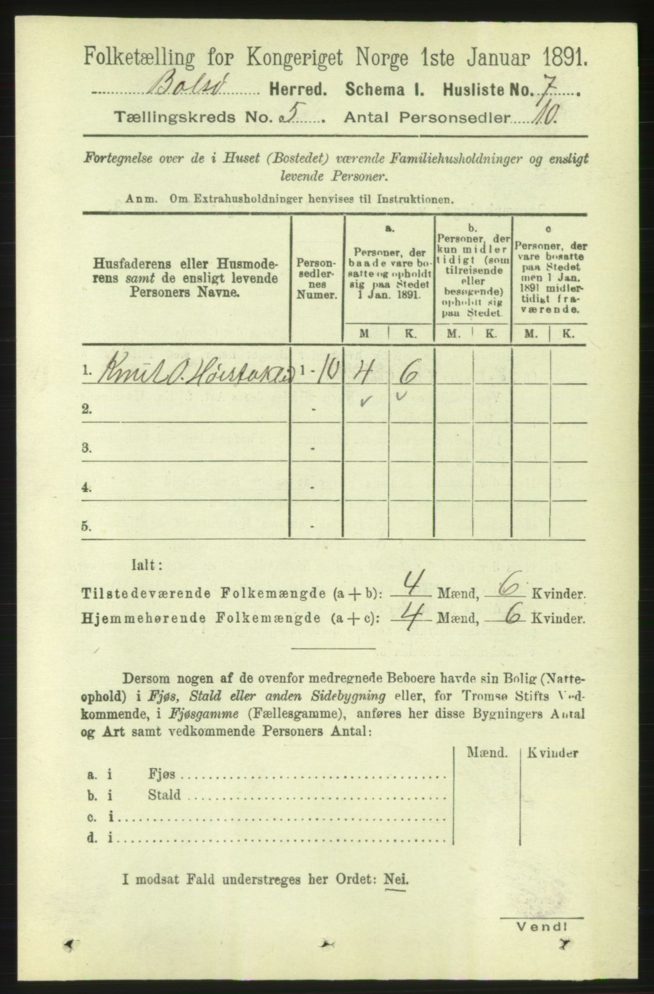 RA, 1891 census for 1544 Bolsøy, 1891, p. 3045