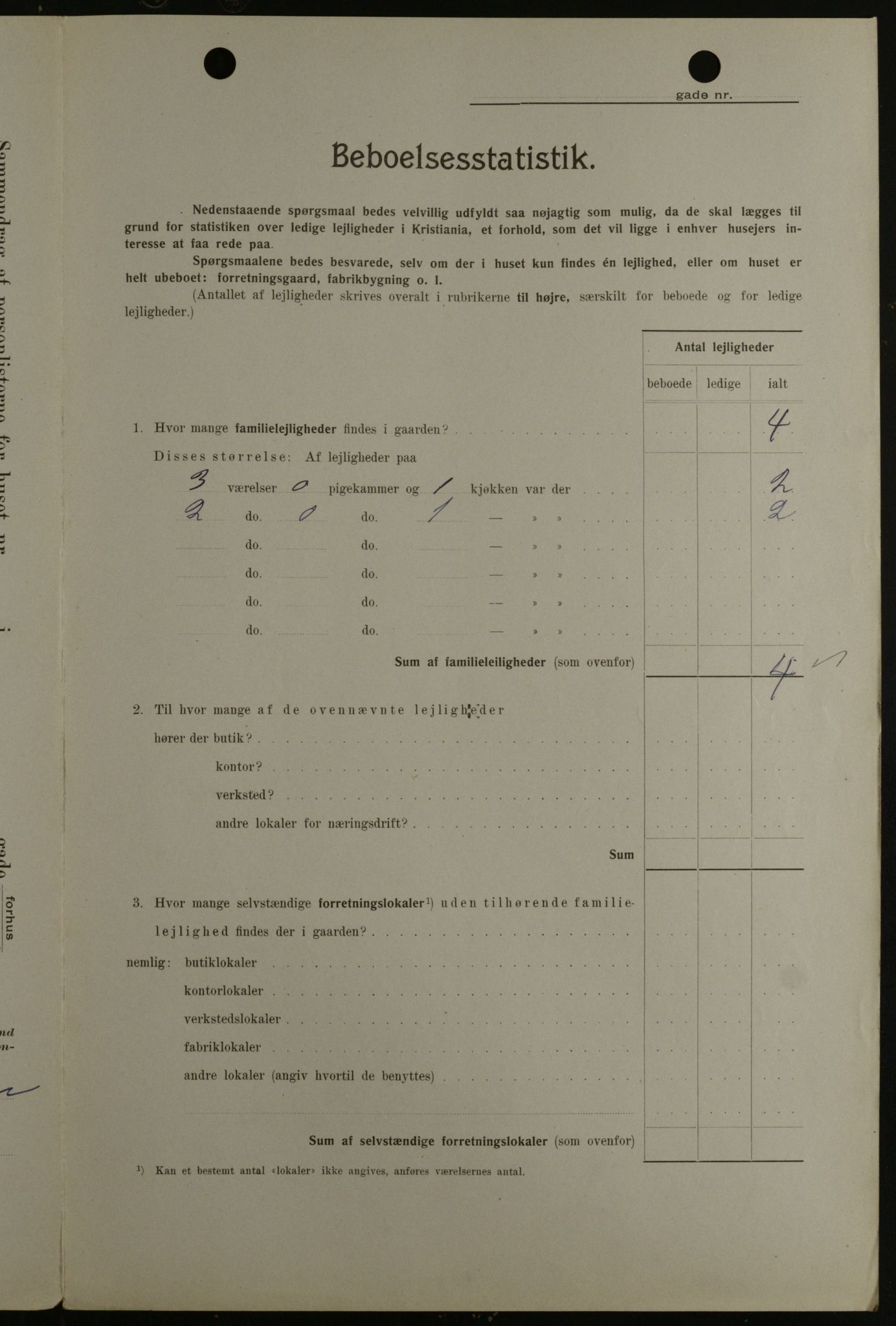 OBA, Municipal Census 1908 for Kristiania, 1908, p. 2619