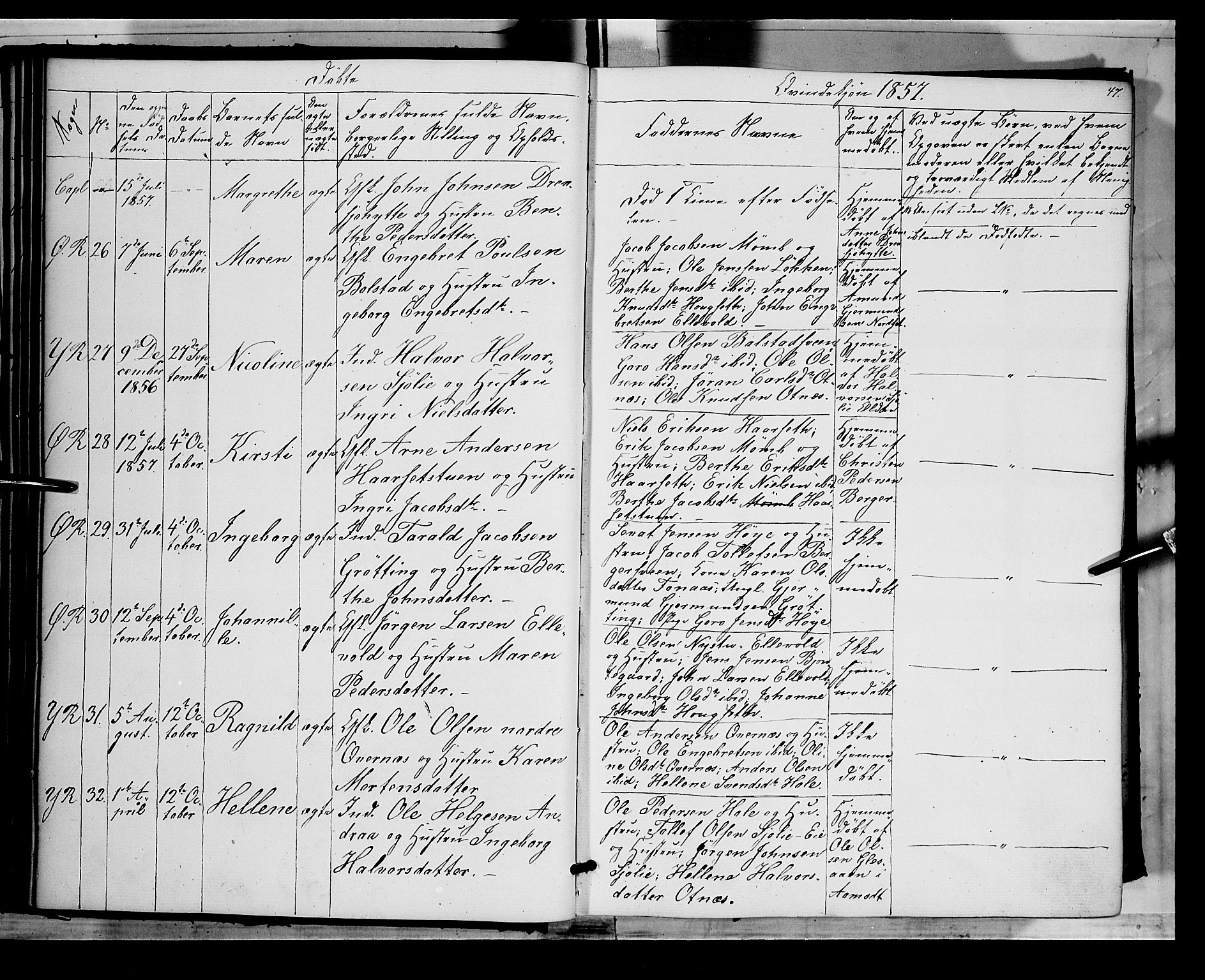 Rendalen prestekontor, AV/SAH-PREST-054/H/Ha/Haa/L0005: Parish register (official) no. 5, 1853-1866, p. 47