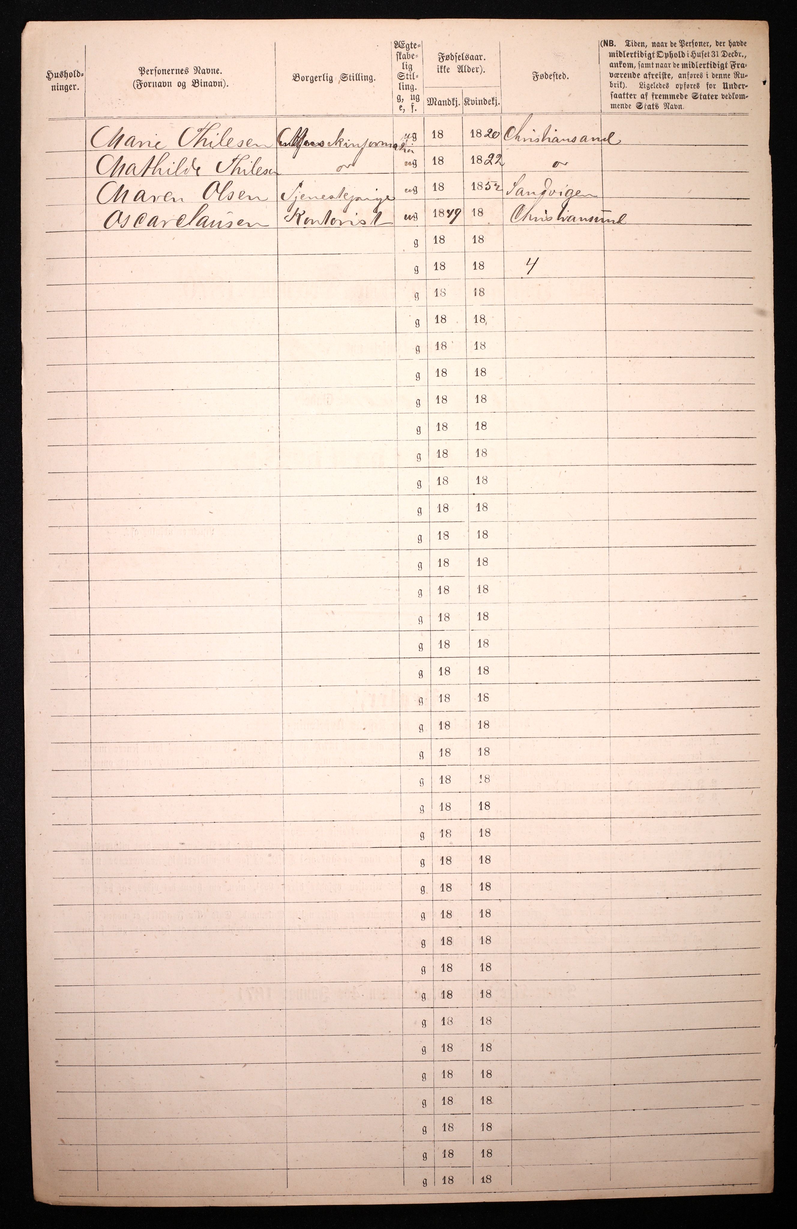 RA, 1870 census for 0301 Kristiania, 1870, p. 511