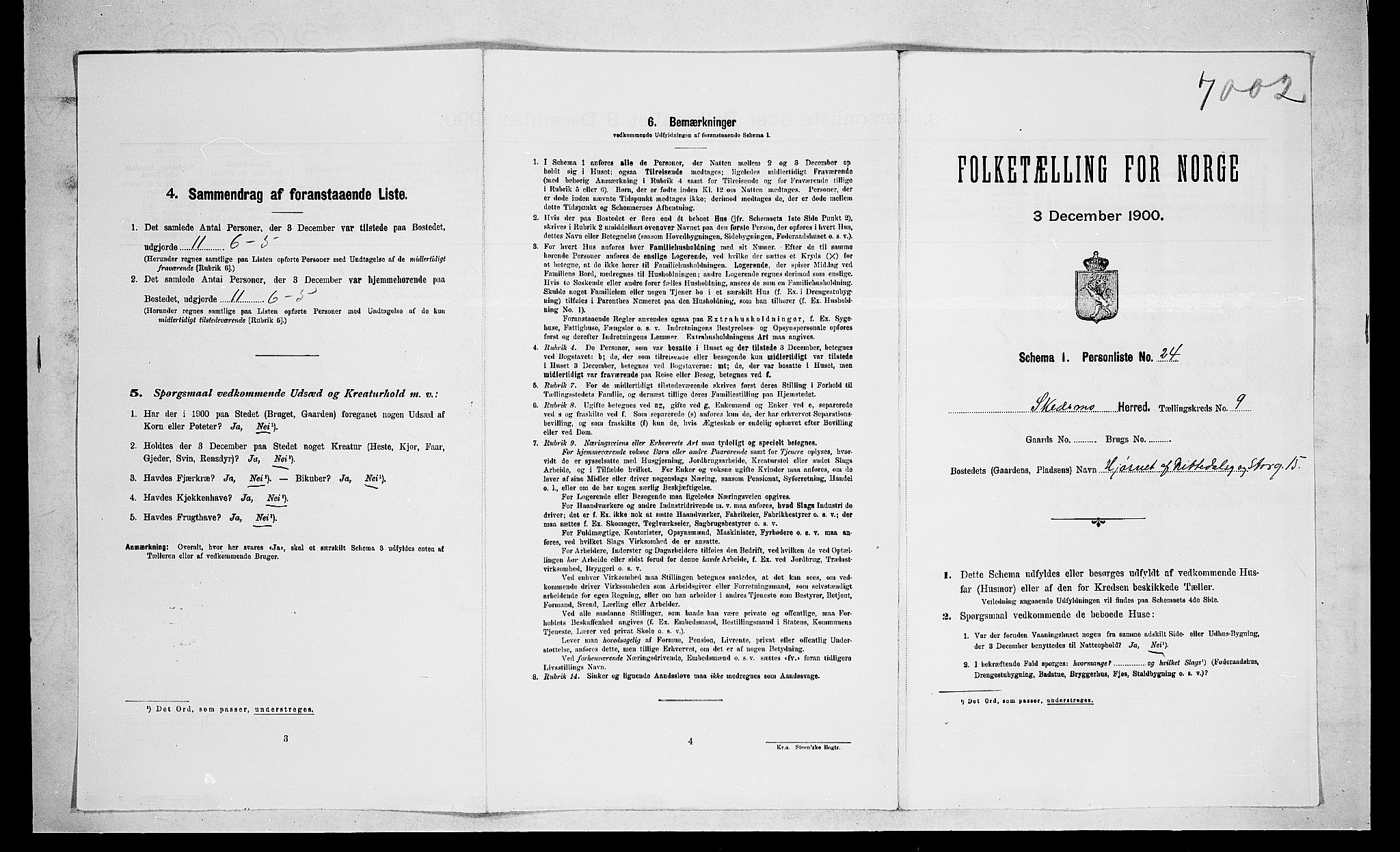 SAO, 1900 census for Skedsmo, 1900