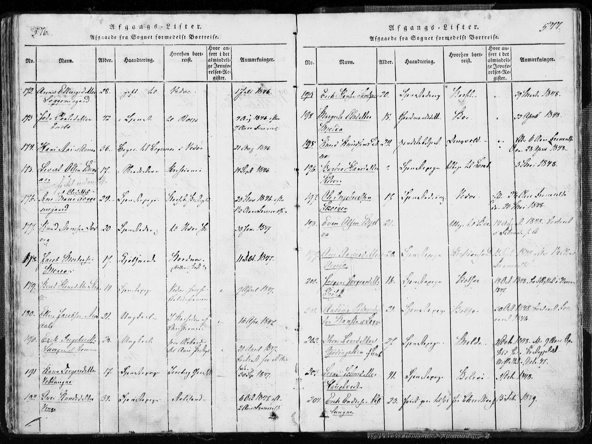 Ministerialprotokoller, klokkerbøker og fødselsregistre - Møre og Romsdal, SAT/A-1454/544/L0571: Parish register (official) no. 544A04, 1818-1853, p. 576-577