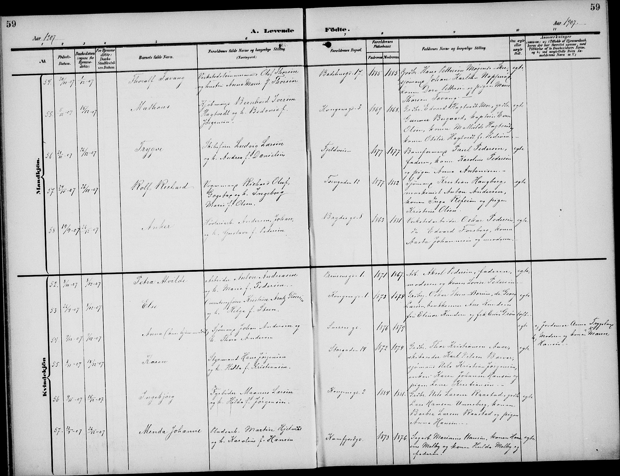 Sandefjord kirkebøker, AV/SAKO-A-315/G/Ga/L0003: Parish register (copy) no. 3, 1903-1920, p. 59