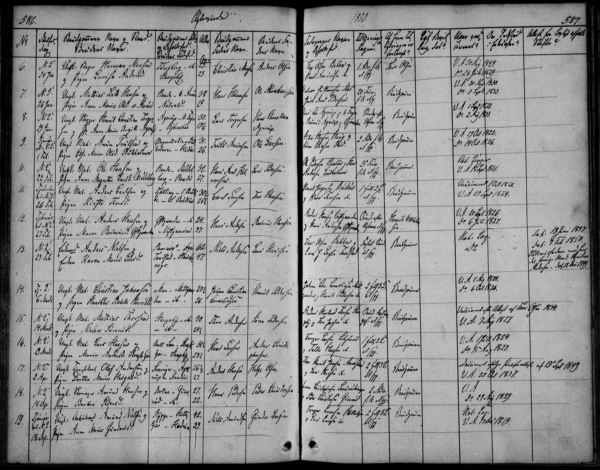 Nøtterøy kirkebøker, AV/SAKO-A-354/F/Fa/L0005: Parish register (official) no. I 5, 1839-1852, p. 586-587