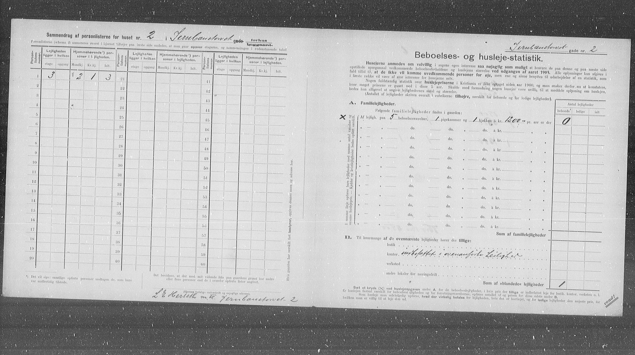 OBA, Municipal Census 1905 for Kristiania, 1905, p. 24592