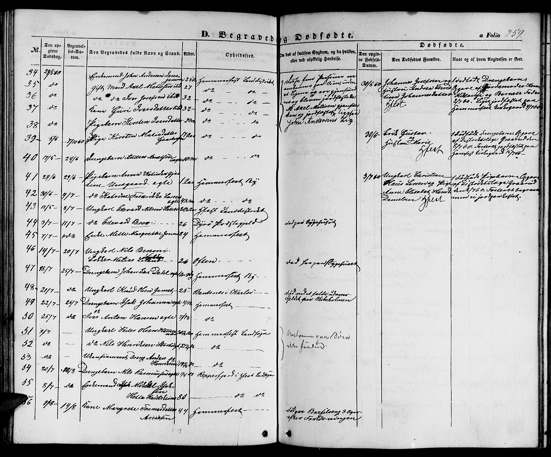 Hammerfest sokneprestkontor, AV/SATØ-S-1347/H/Hb/L0002.klokk: Parish register (copy) no. 2, 1851-1861, p. 259