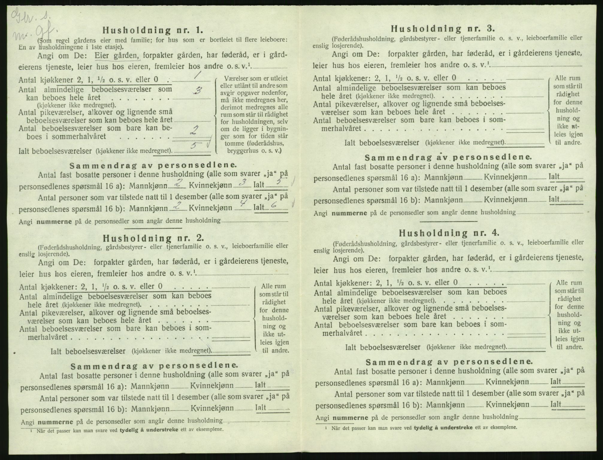 SAK, 1920 census for Grindheim, 1920, p. 38