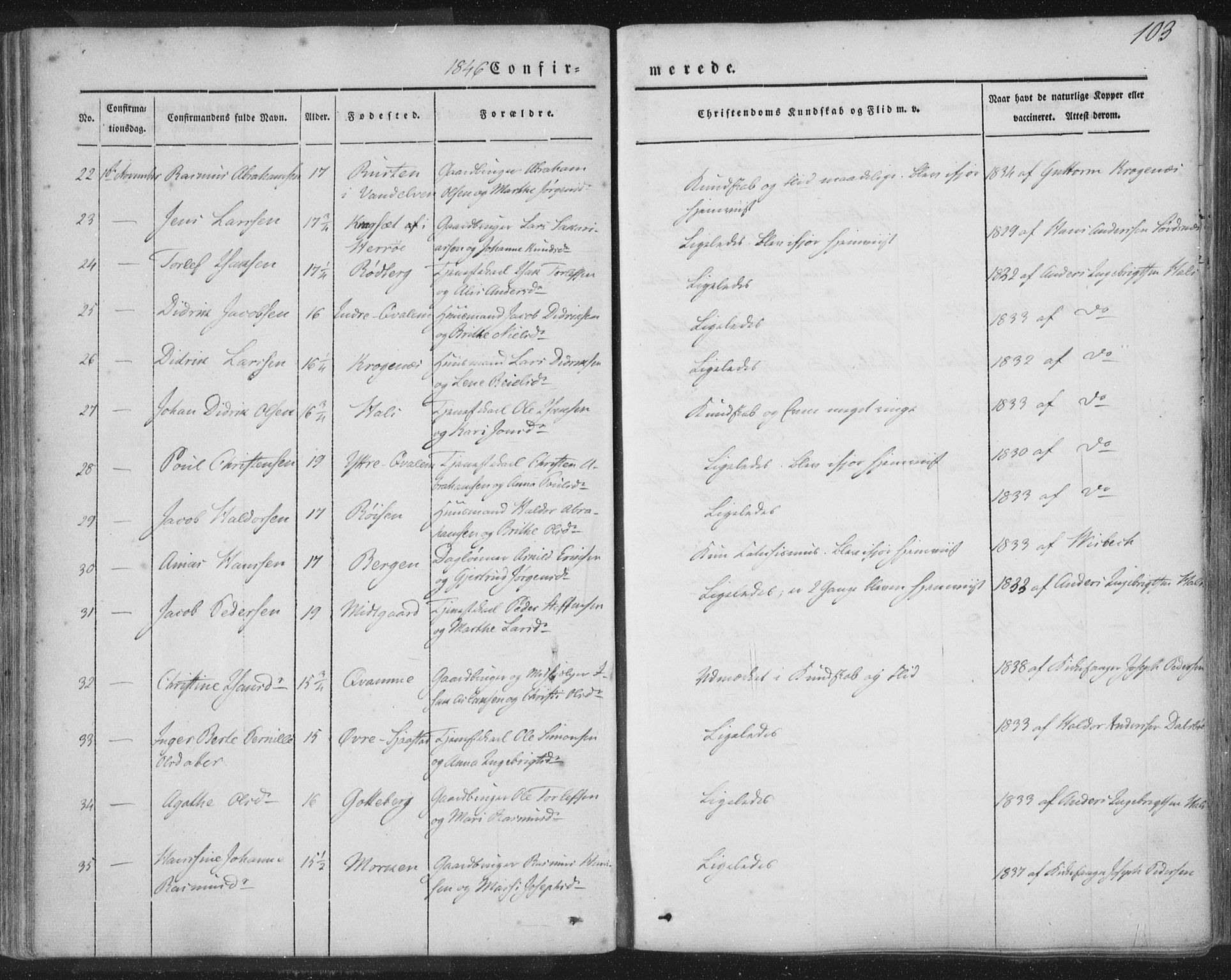 Selje sokneprestembete, AV/SAB-A-99938/H/Ha/Haa/Haaa: Parish register (official) no. A 10, 1844-1858, p. 103