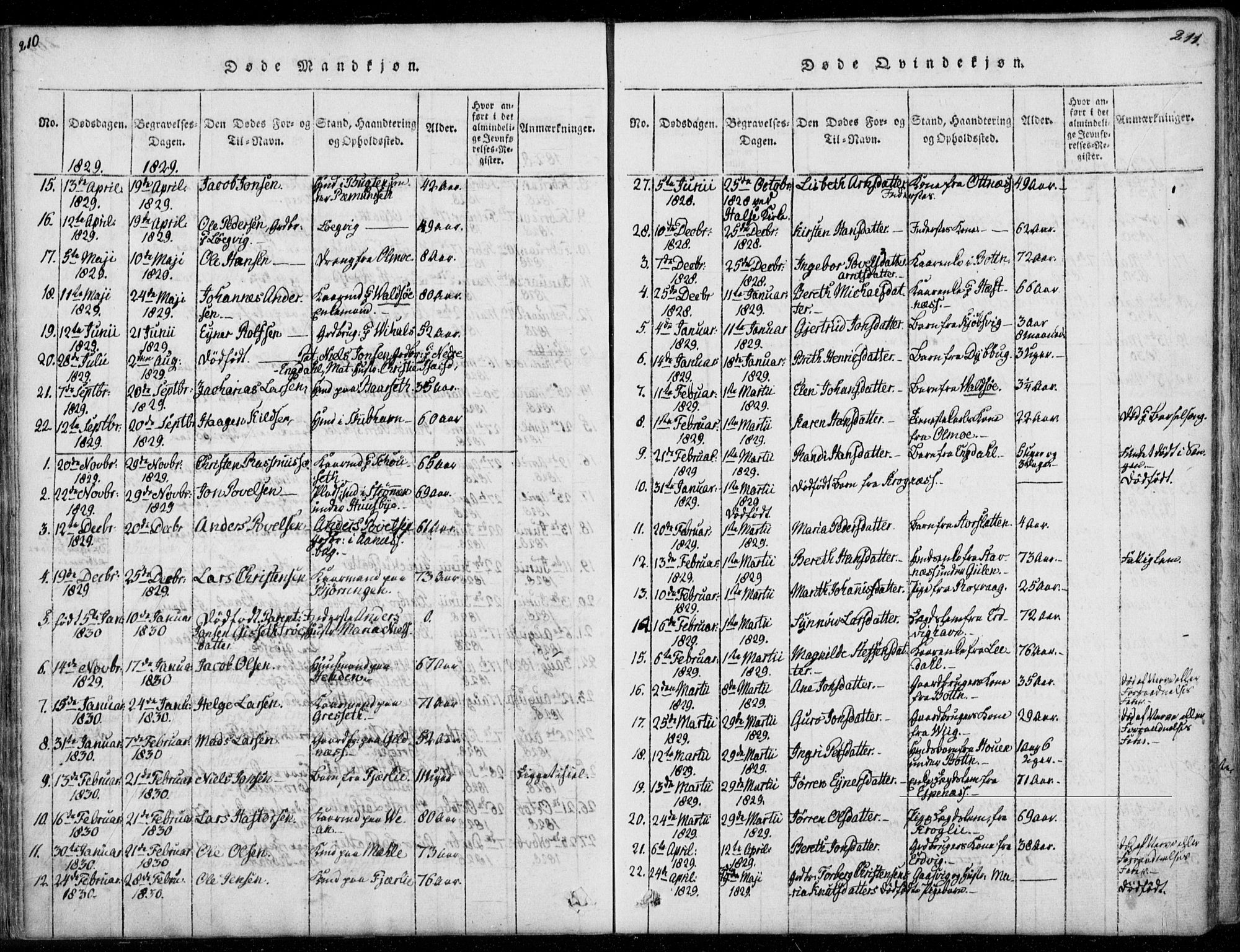 Ministerialprotokoller, klokkerbøker og fødselsregistre - Møre og Romsdal, AV/SAT-A-1454/578/L0903: Parish register (official) no. 578A02, 1819-1838, p. 210-211