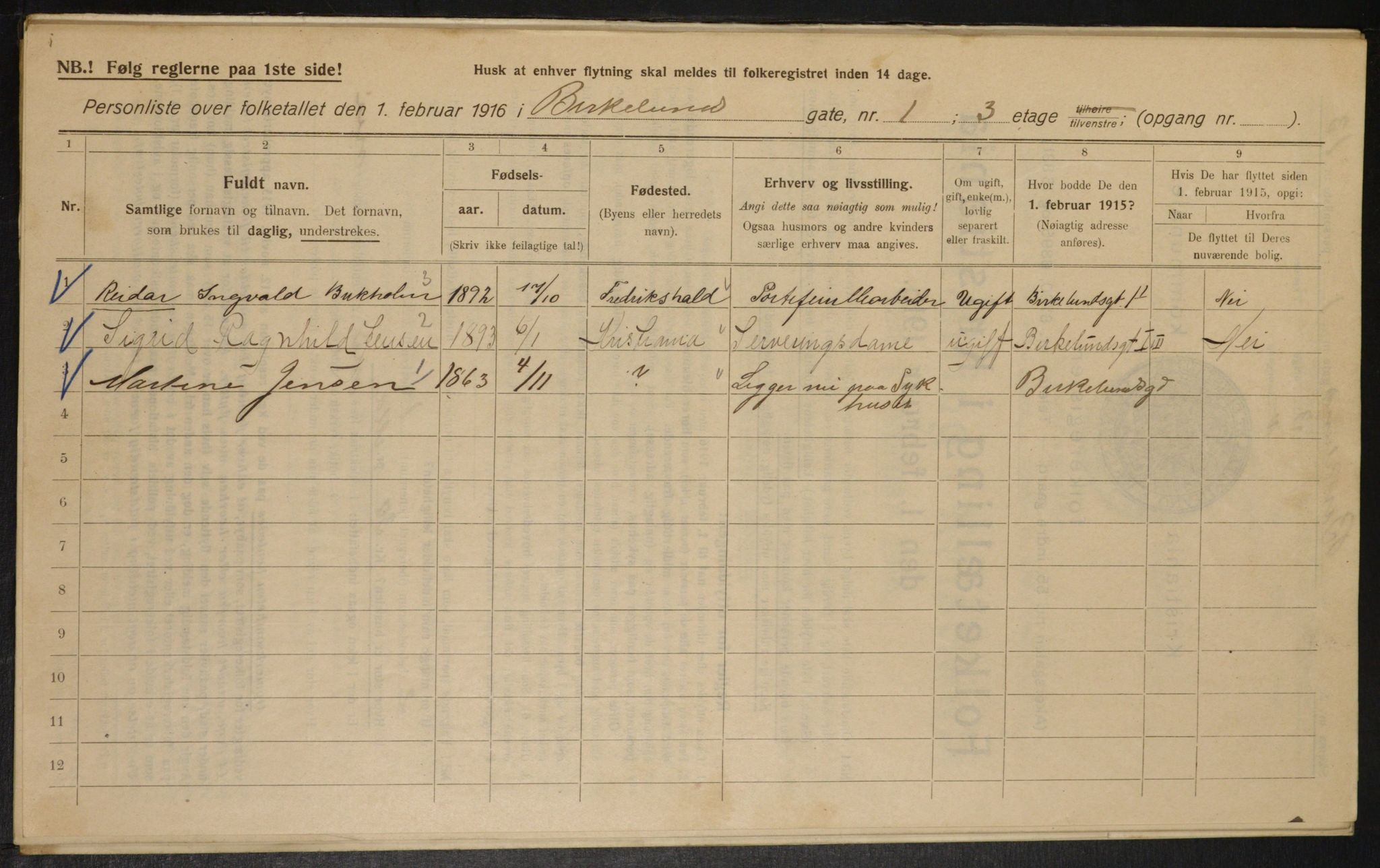 OBA, Municipal Census 1916 for Kristiania, 1916, p. 5102