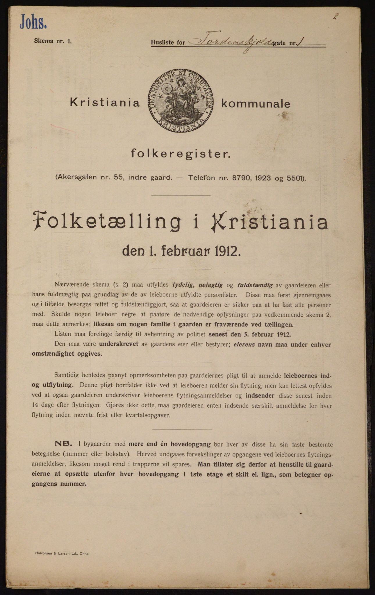 OBA, Municipal Census 1912 for Kristiania, 1912, p. 113691
