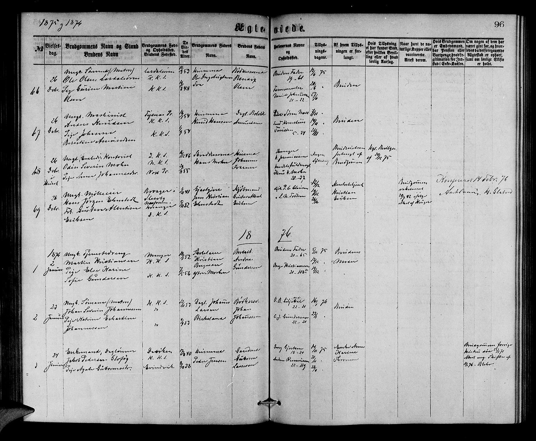 Korskirken sokneprestembete, SAB/A-76101/H/Hab: Parish register (copy) no. D 2, 1867-1886, p. 96