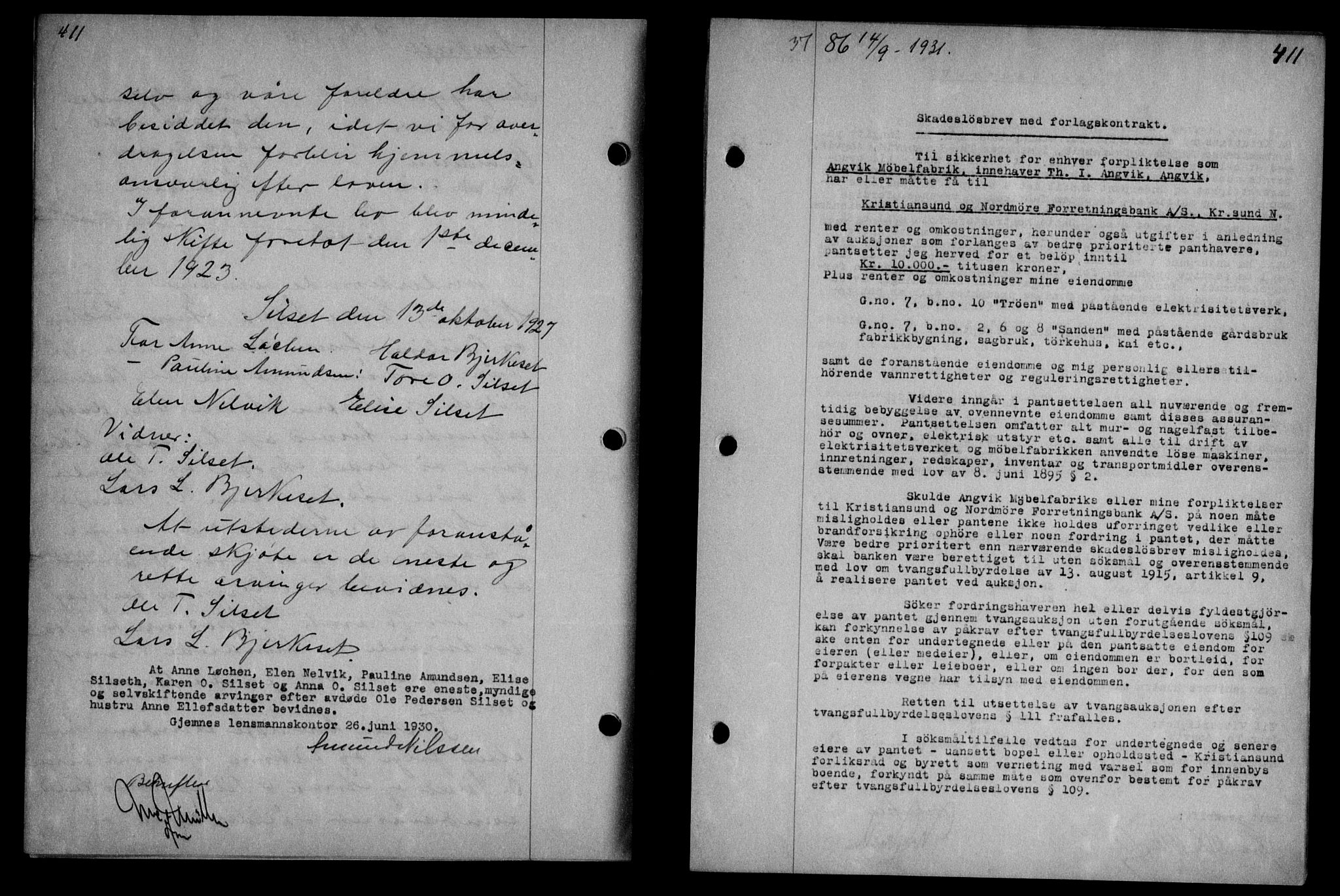 Nordmøre sorenskriveri, SAT/A-4132/1/2/2Ca/L0074: Mortgage book no. 63, 1931-1931, Deed date: 14.09.1931