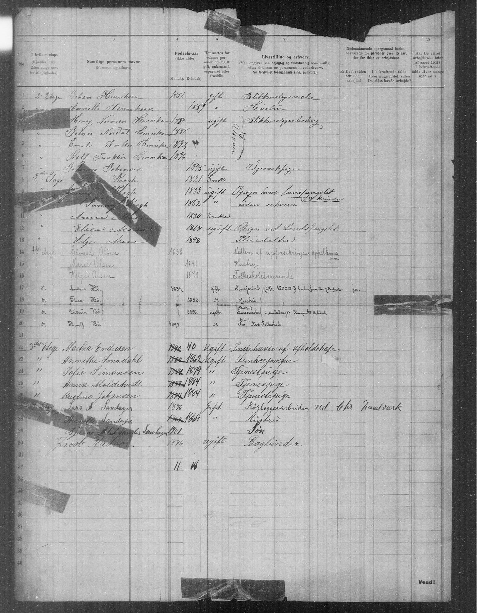 OBA, Municipal Census 1902 for Kristiania, 1902, p. 928