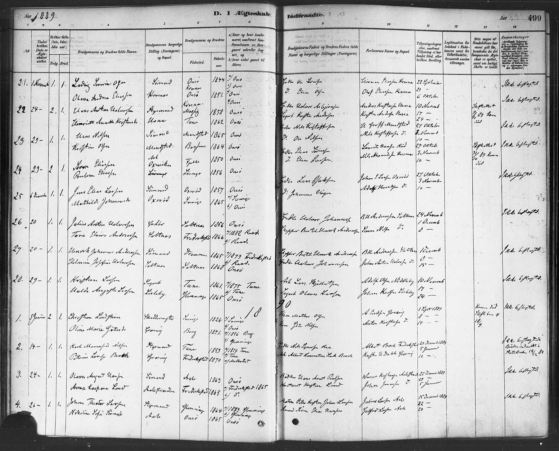 Onsøy prestekontor Kirkebøker, SAO/A-10914/F/Fa/L0006: Parish register (official) no. I 6, 1878-1898, p. 499