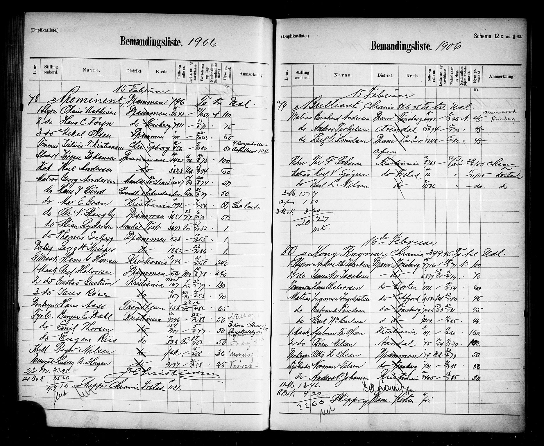 Oslo mønstringskontor, AV/SAO-A-10569g/G/Ga/L0009: Mønstringsjournal, 1904-1906, p. 269