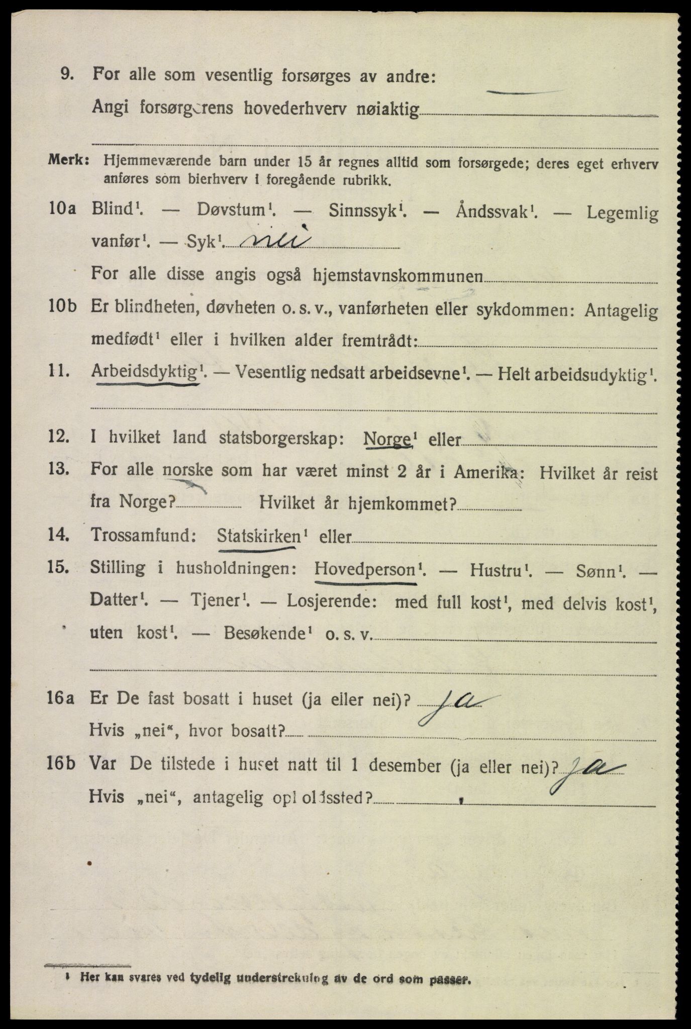 SAH, 1920 census for Elverum, 1920, p. 15591