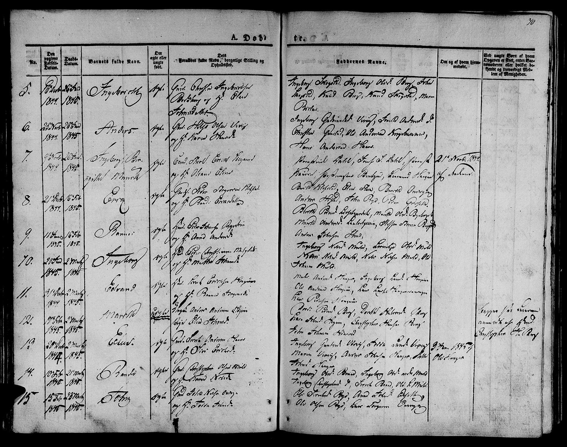 Ministerialprotokoller, klokkerbøker og fødselsregistre - Sør-Trøndelag, SAT/A-1456/612/L0374: Parish register (official) no. 612A07 /1, 1829-1845, p. 70