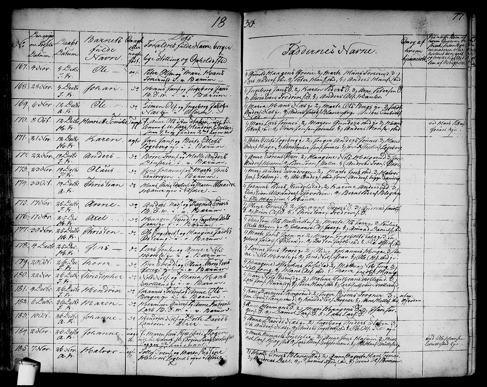 Asker prestekontor Kirkebøker, SAO/A-10256a/F/Fa/L0007: Parish register (official) no. I 7, 1825-1864, p. 77