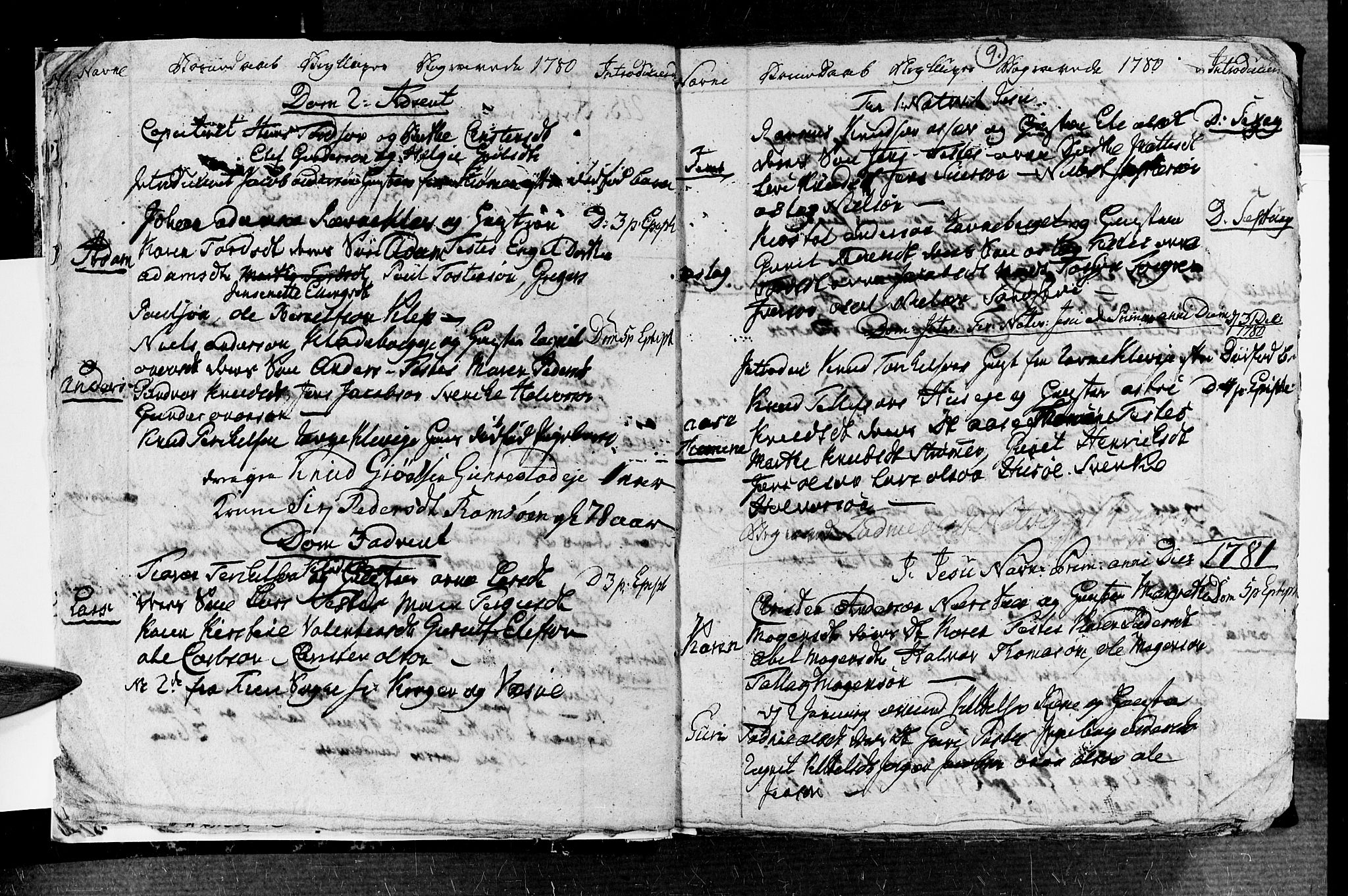Øyestad sokneprestkontor, SAK/1111-0049/F/Fb/L0001: Parish register (copy) no. B 1, 1780-1794, p. 9