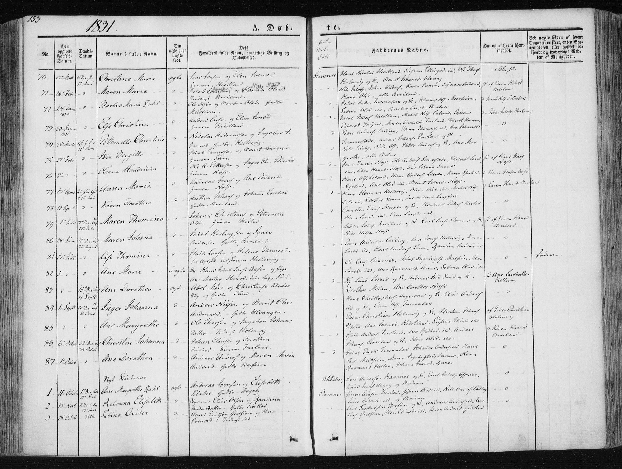 Ministerialprotokoller, klokkerbøker og fødselsregistre - Nordland, SAT/A-1459/830/L0446: Parish register (official) no. 830A10, 1831-1865, p. 153