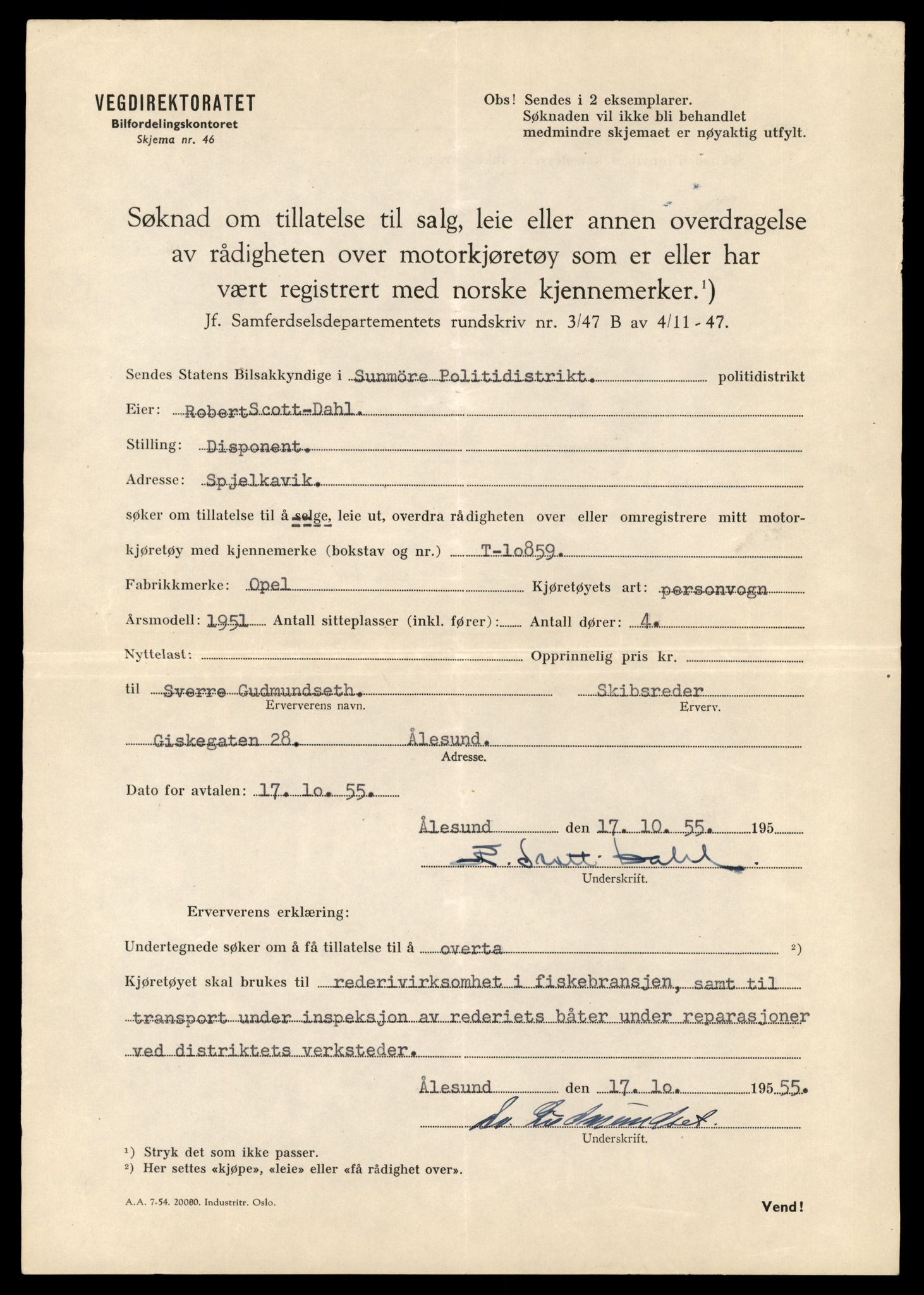 Møre og Romsdal vegkontor - Ålesund trafikkstasjon, AV/SAT-A-4099/F/Fe/L0024: Registreringskort for kjøretøy T 10810 - T 10930, 1927-1998, p. 1346