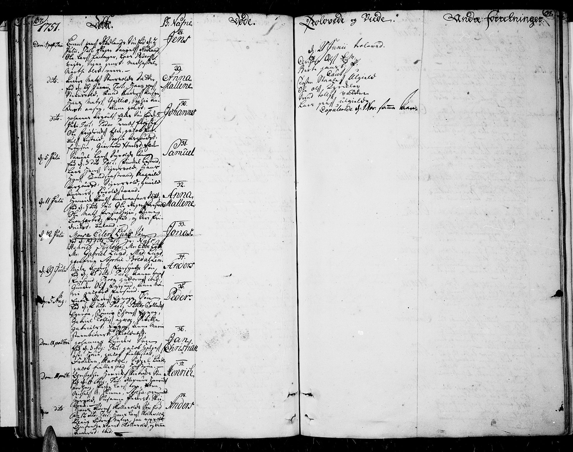 Lista sokneprestkontor, AV/SAK-1111-0027/F/Fa/L0003: Parish register (official) no. A 3 /1, 1743-1767, p. 137-138