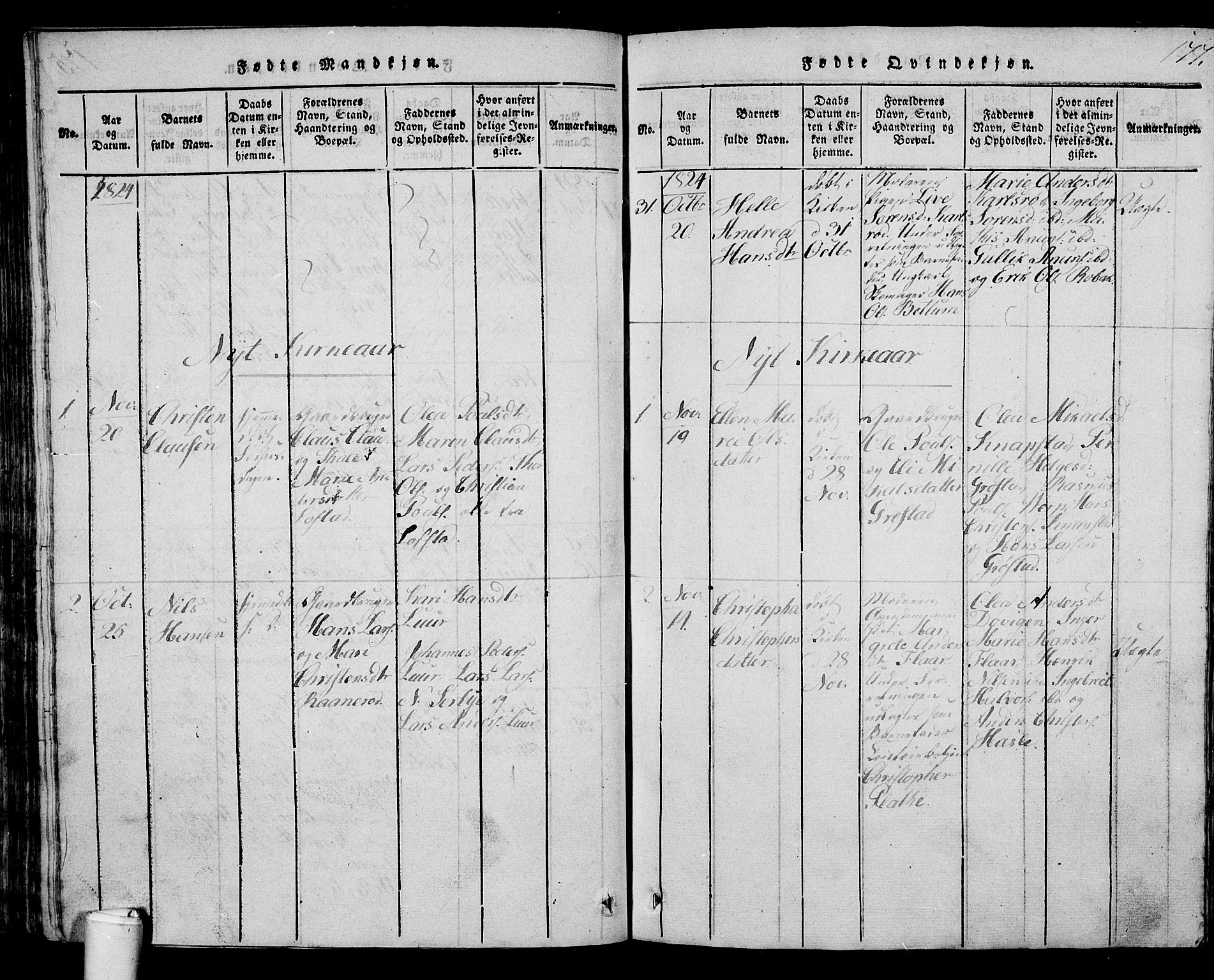 Våle kirkebøker, AV/SAKO-A-334/G/Ga/L0001: Parish register (copy) no. I 1, 1814-1824, p. 176-177