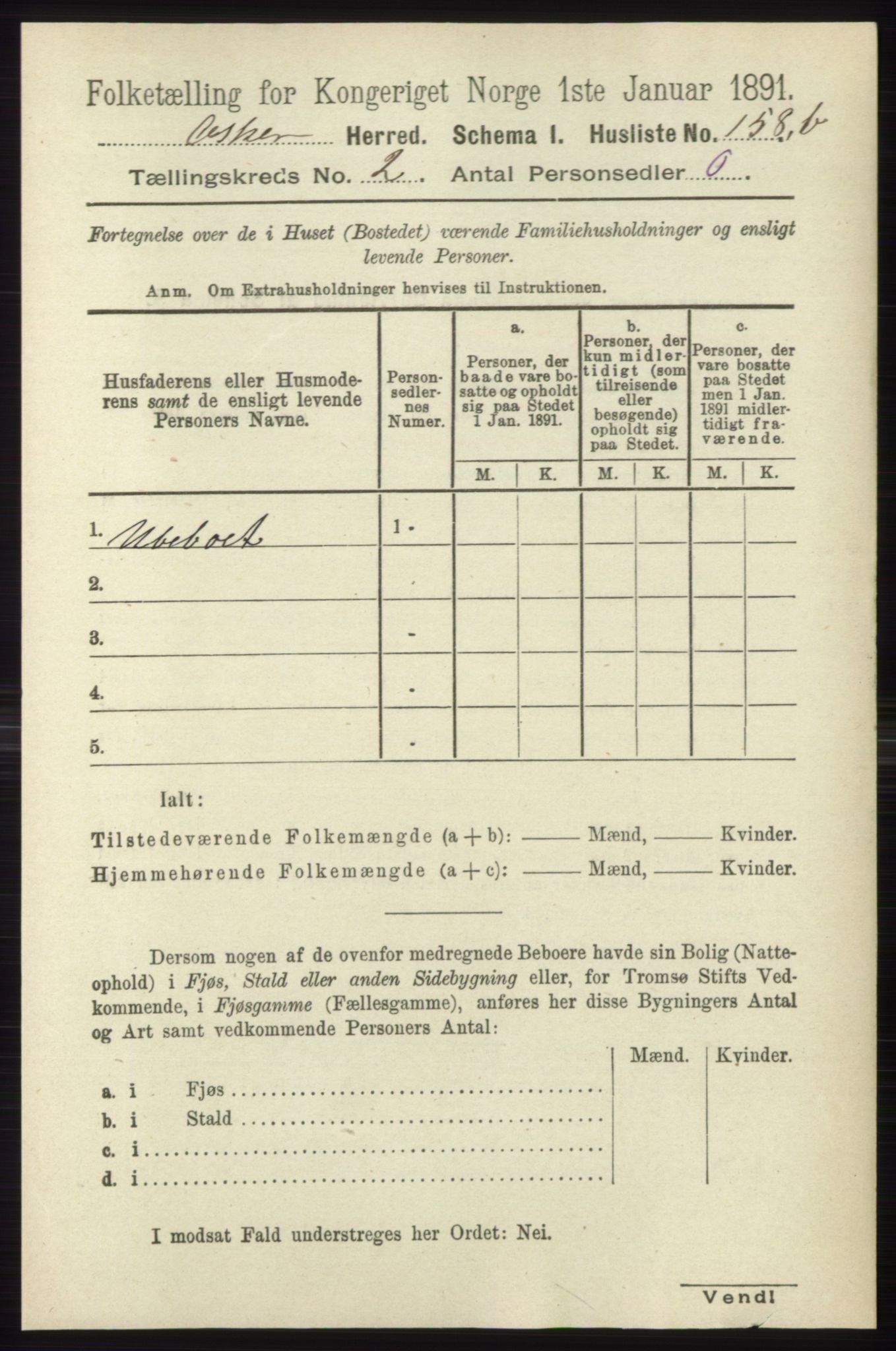 RA, 1891 census for 0220 Asker, 1891, p. 916