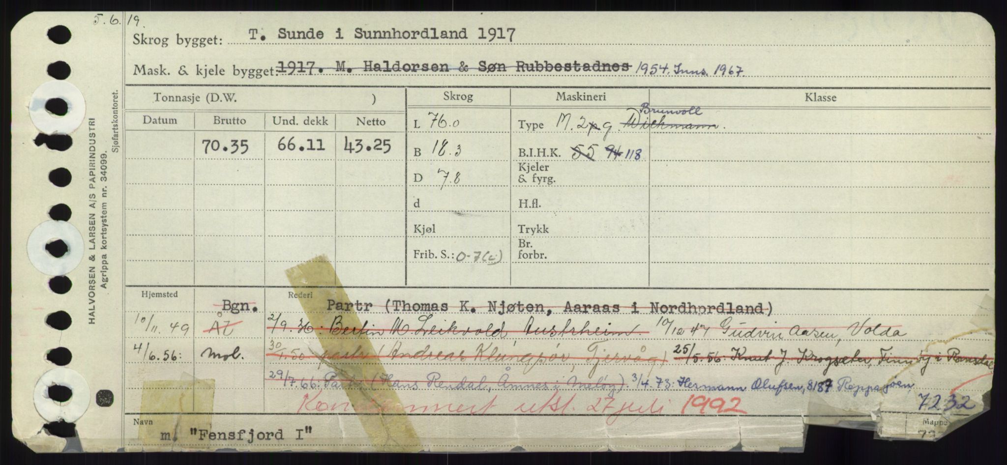 Sjøfartsdirektoratet med forløpere, Skipsmålingen, AV/RA-S-1627/H/Hd/L0010: Fartøy, F-Fjø, p. 281