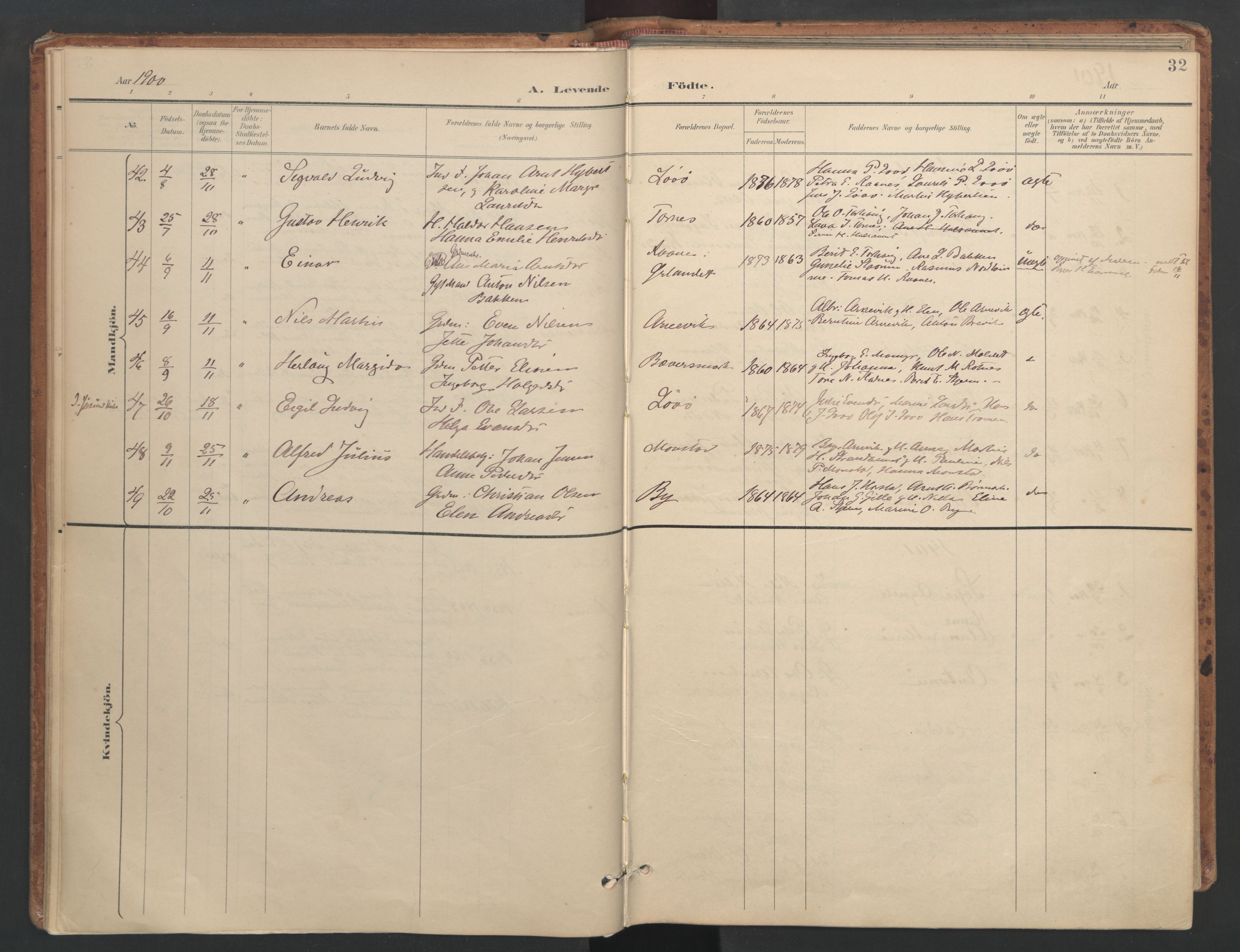 Ministerialprotokoller, klokkerbøker og fødselsregistre - Sør-Trøndelag, AV/SAT-A-1456/655/L0681: Parish register (official) no. 655A10, 1895-1907, p. 32