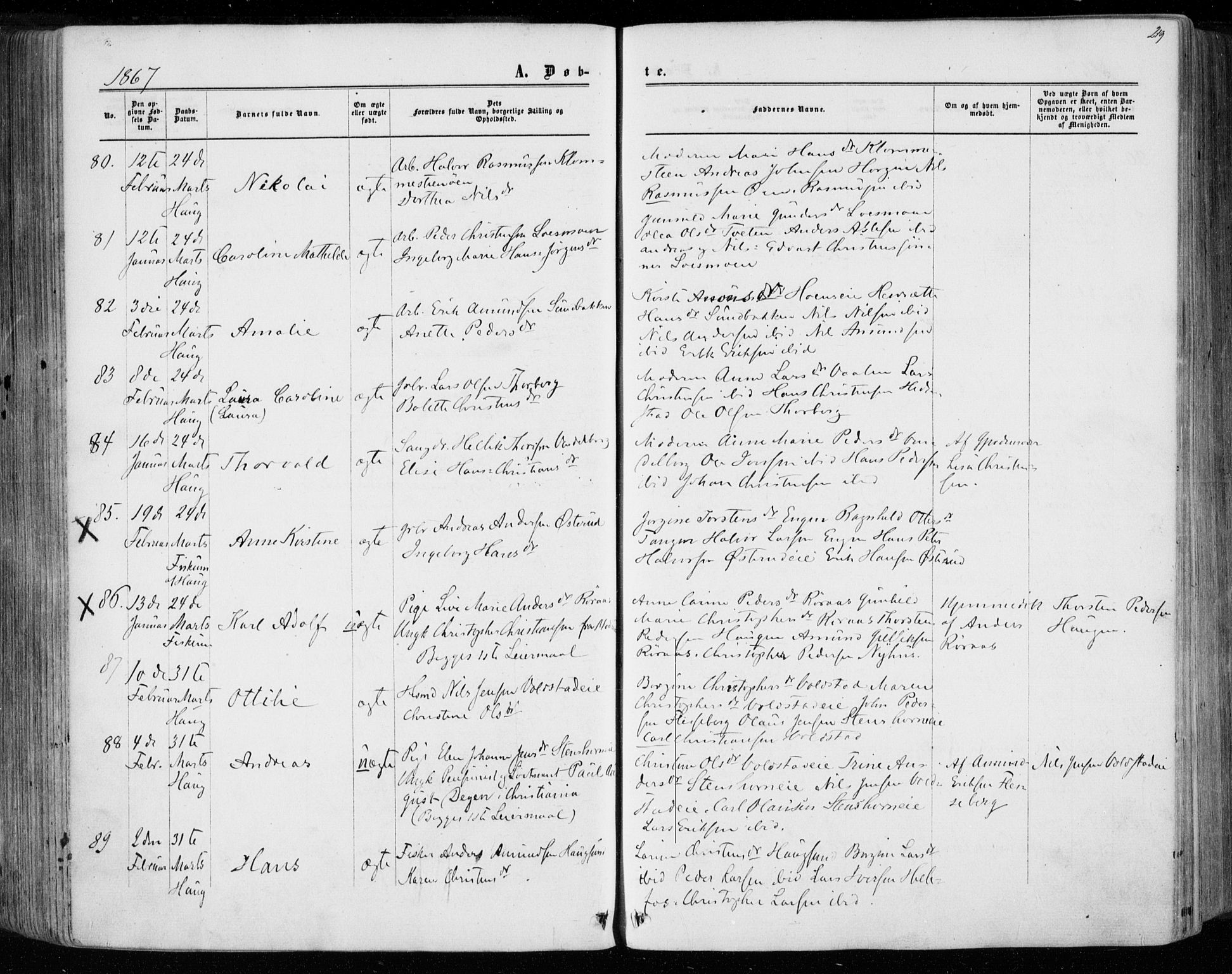 Eiker kirkebøker, SAKO/A-4/F/Fa/L0016: Parish register (official) no. I 16, 1860-1868, p. 219