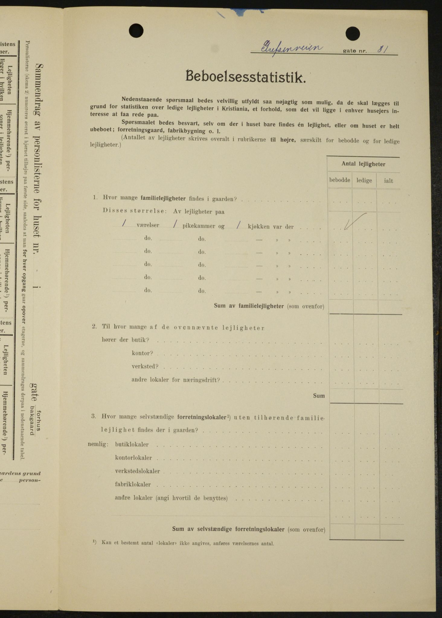 OBA, Municipal Census 1909 for Kristiania, 1909, p. 26950