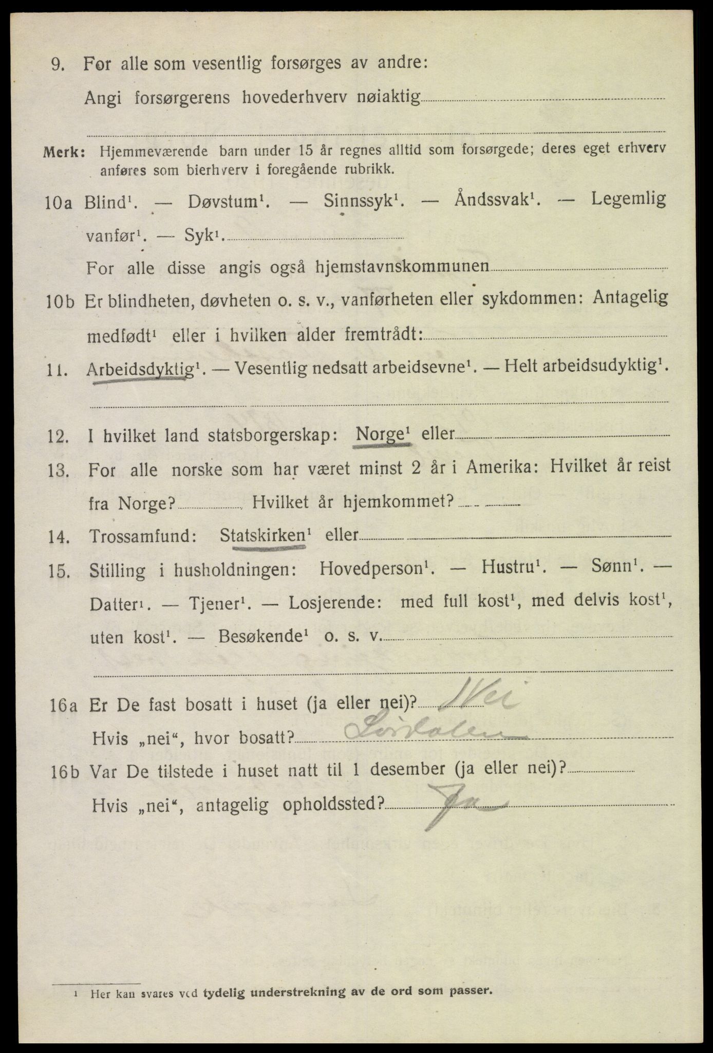 SAH, 1920 census for Trysil, 1920, p. 6210